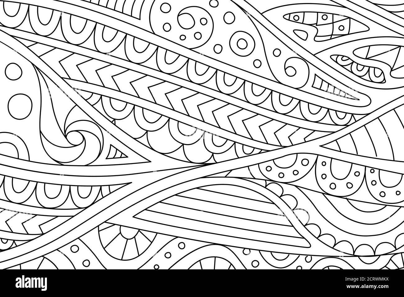 Beautiful coloring book page with decorative abstract pattern Stock Vector