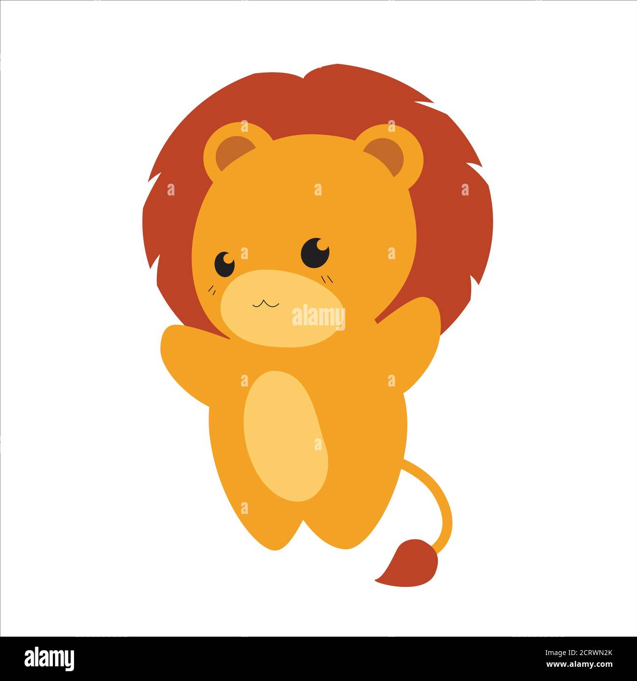 Cute vector Lion cub on an isolated white background. A kawaii style cartoon  character. Sweet zoo of wild animals and Pets for children's room, print  Stock Vector Image & Art - Alamy