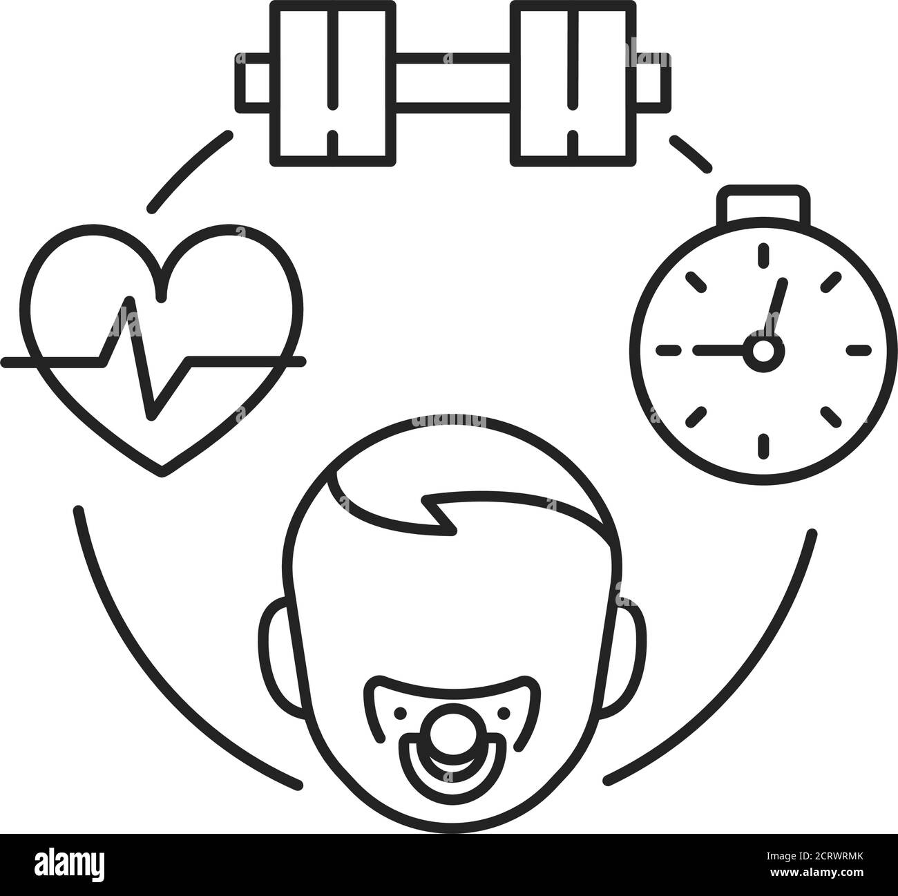 Pediatric sports medicine black line icon. Rehabilitation, physical