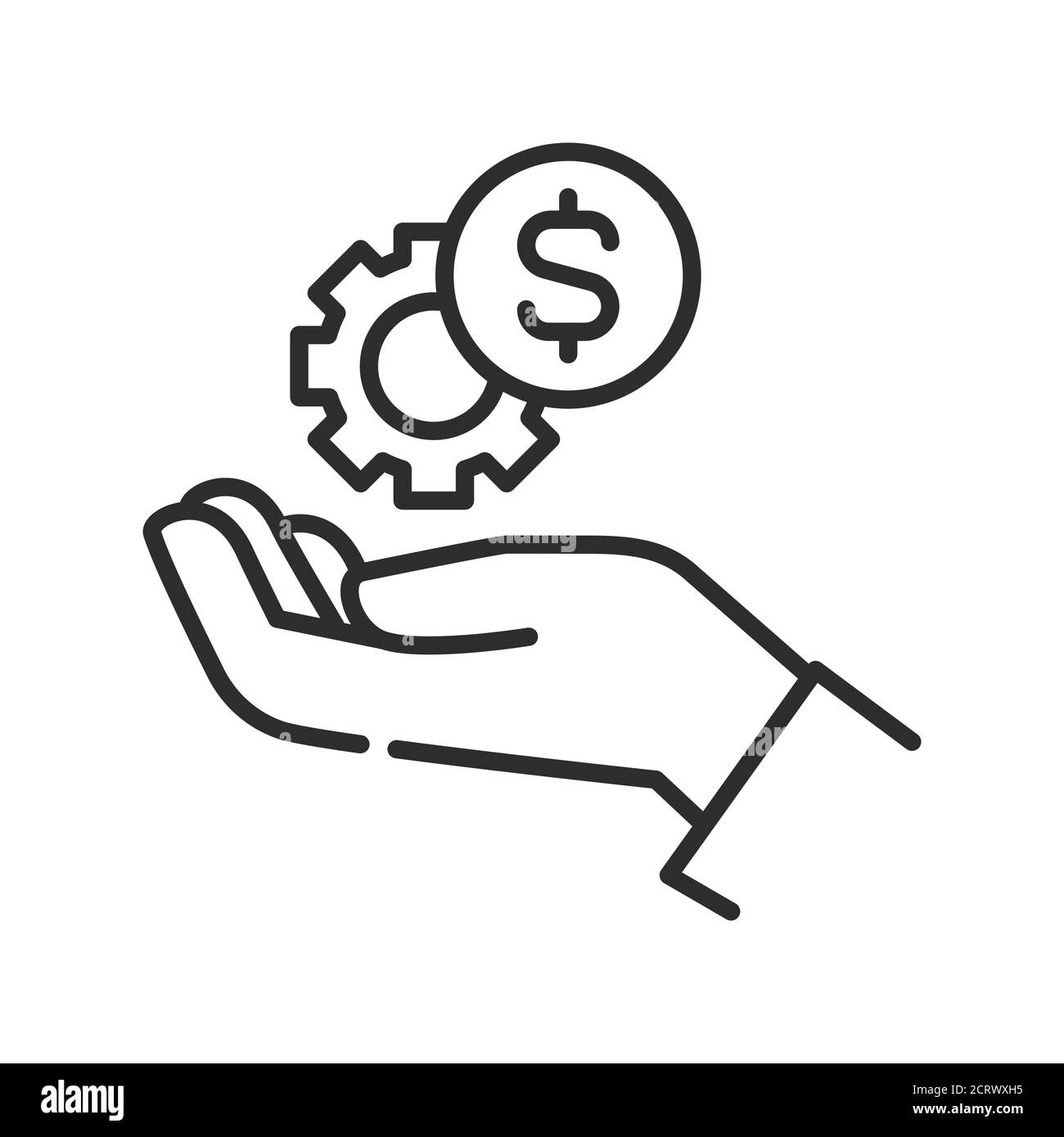 Funding sources black line icon. Pictogram for web page, mobile app ...