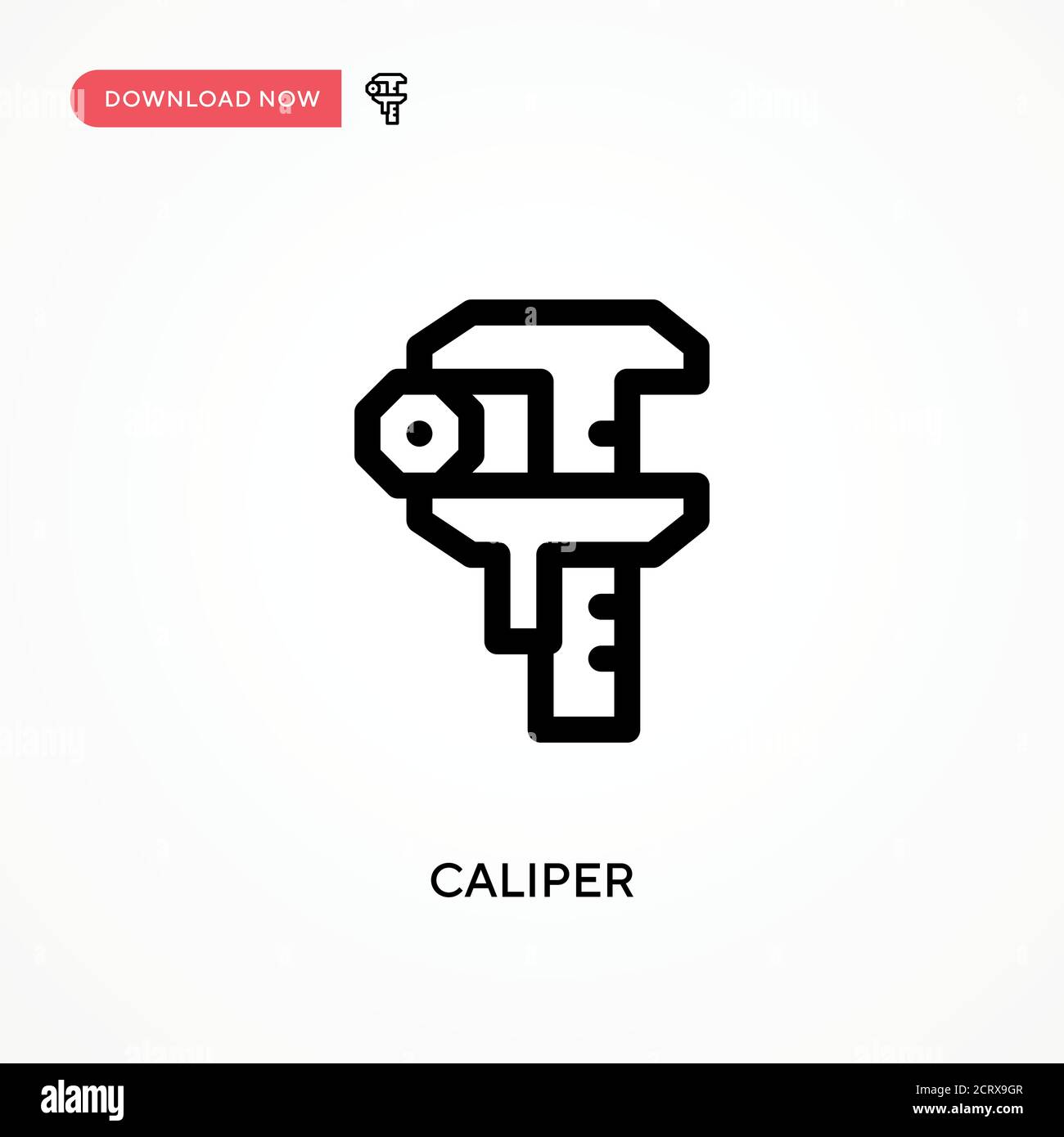 Caliper Simple vector icon. Modern, simple flat vector illustration for web site or mobile app Stock Vector
