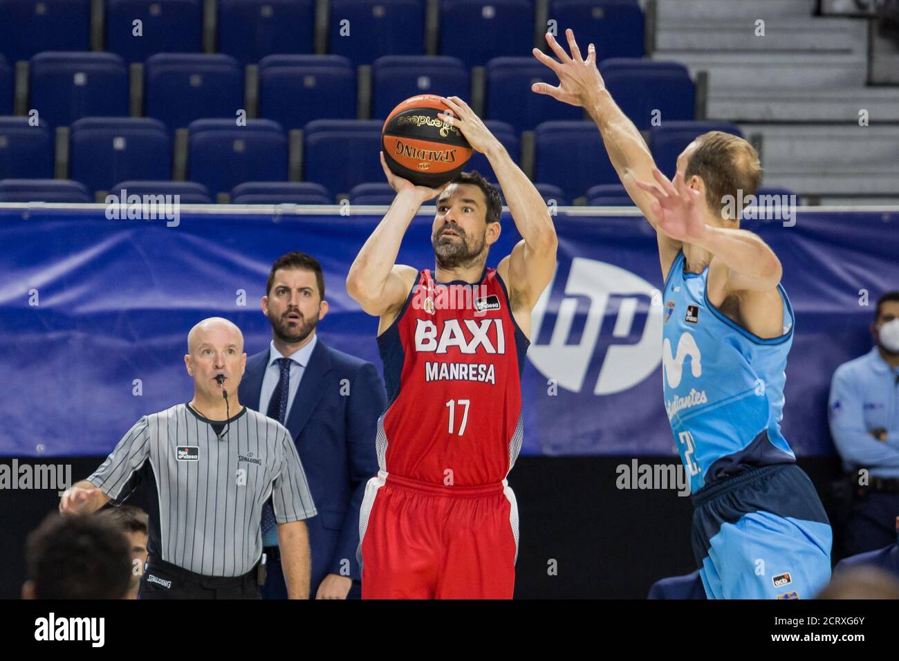 Madrid, Spain. 20th Sep, 2020. Rafa Martínez during BAXI Manresa victory over Movistar Estudiantes (84 - 88) in Liga Endesa regular season game (day 1) celebrated in Madrid (Spain) at Wizink Center. September 20th 2020. (Photo by Juan Carlos García Mate/Pacific Press) Credit: Pacific Press Media Production Corp./Alamy Live News Stock Photo