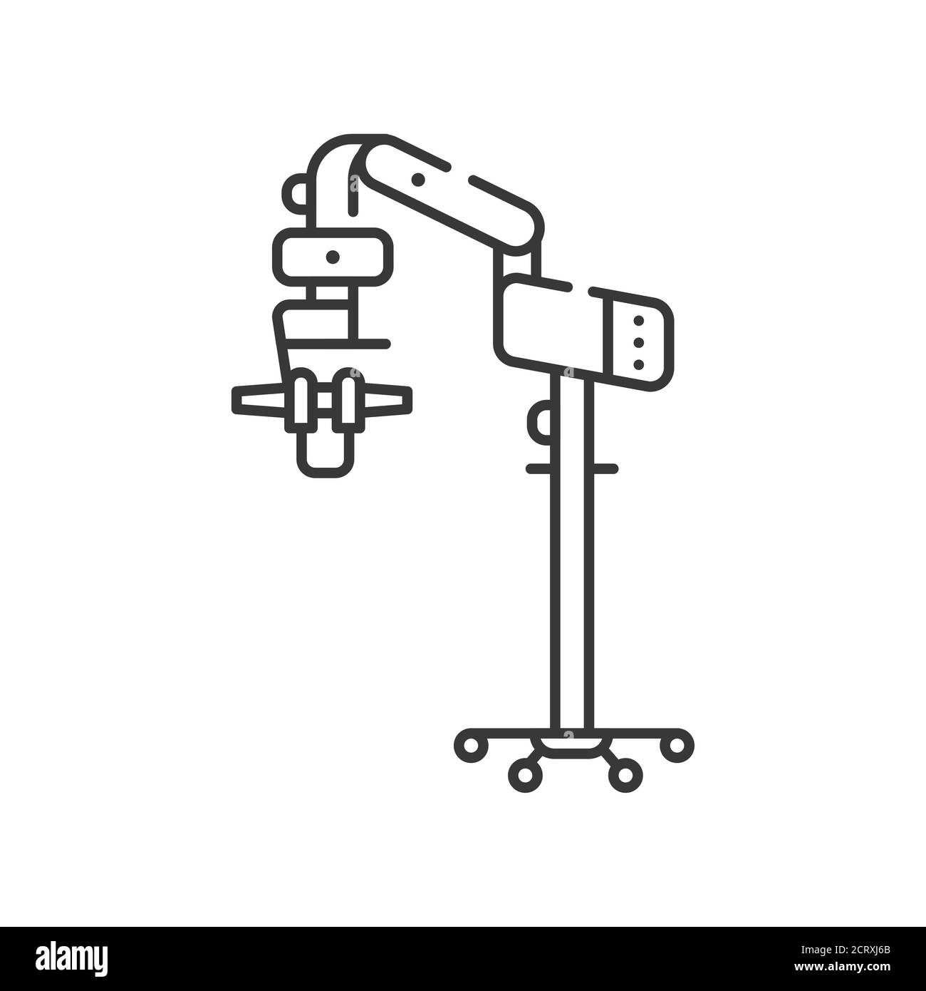 Operating microscope line black icon. Dentistry, ENT surgery, ophthalmic and neurosurgery, plastic surgery. concept. Healthcare and treatment. Sign Stock Photo