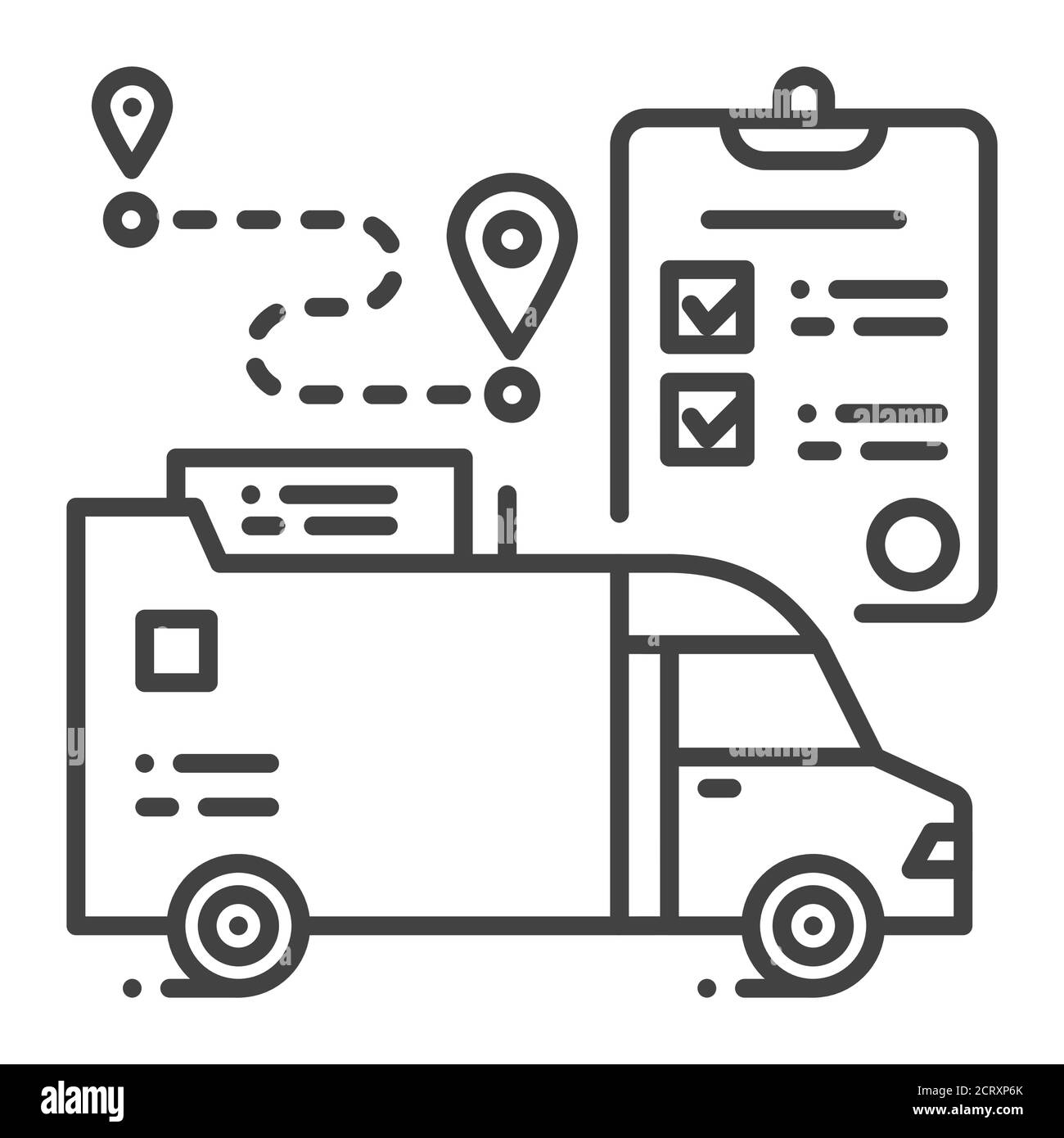 Delivery document black line icon. Freight transport sign. Express ...