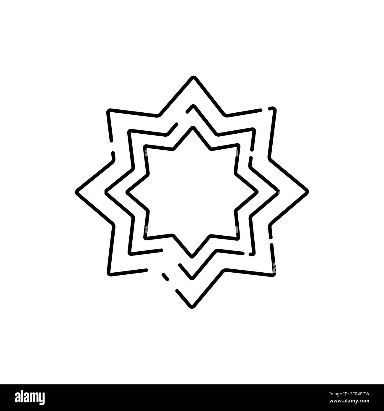 Eight point star black line icon. Arabic ornament. Pictogram for web ...