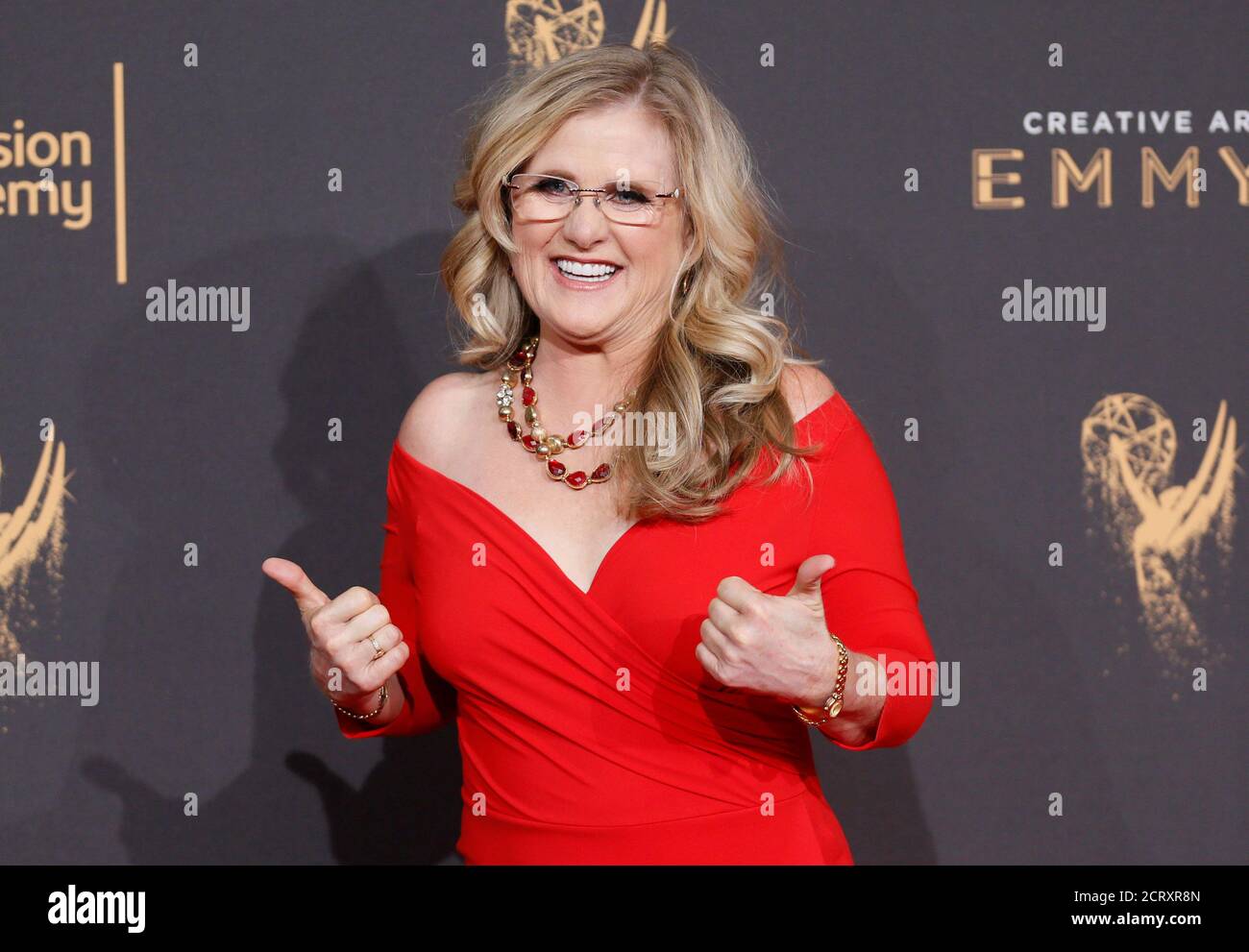 Voice of animated character Bart Simpson, Nancy Cartwright, poses at