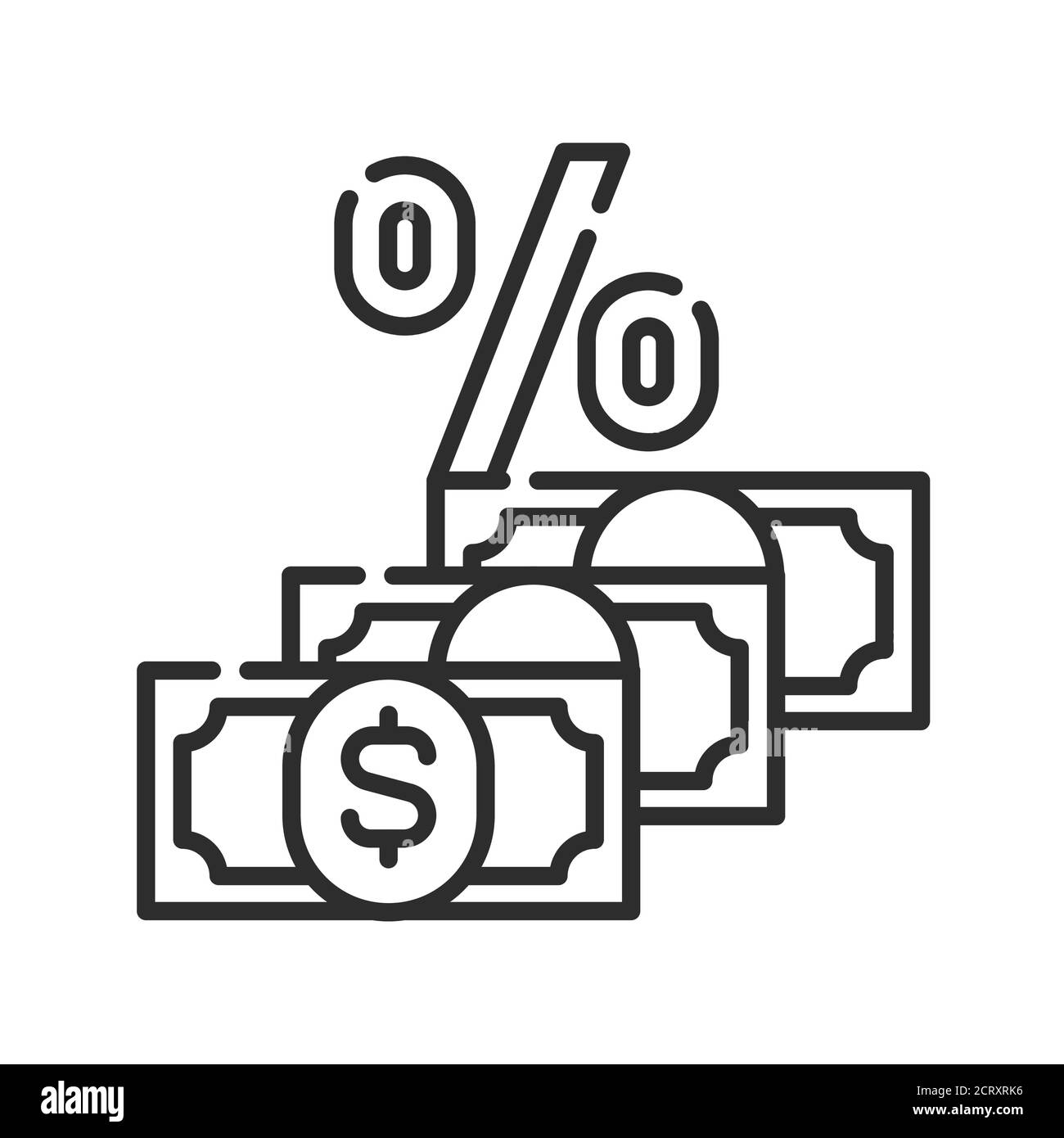 Dividend black line icon. Shareholder payments from net profit