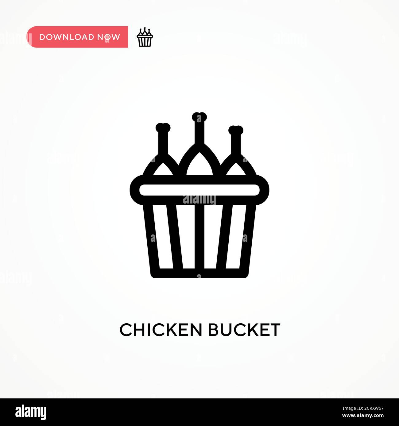 Chicken bucket Simple vector icon. Modern, simple flat vector illustration for web site or
