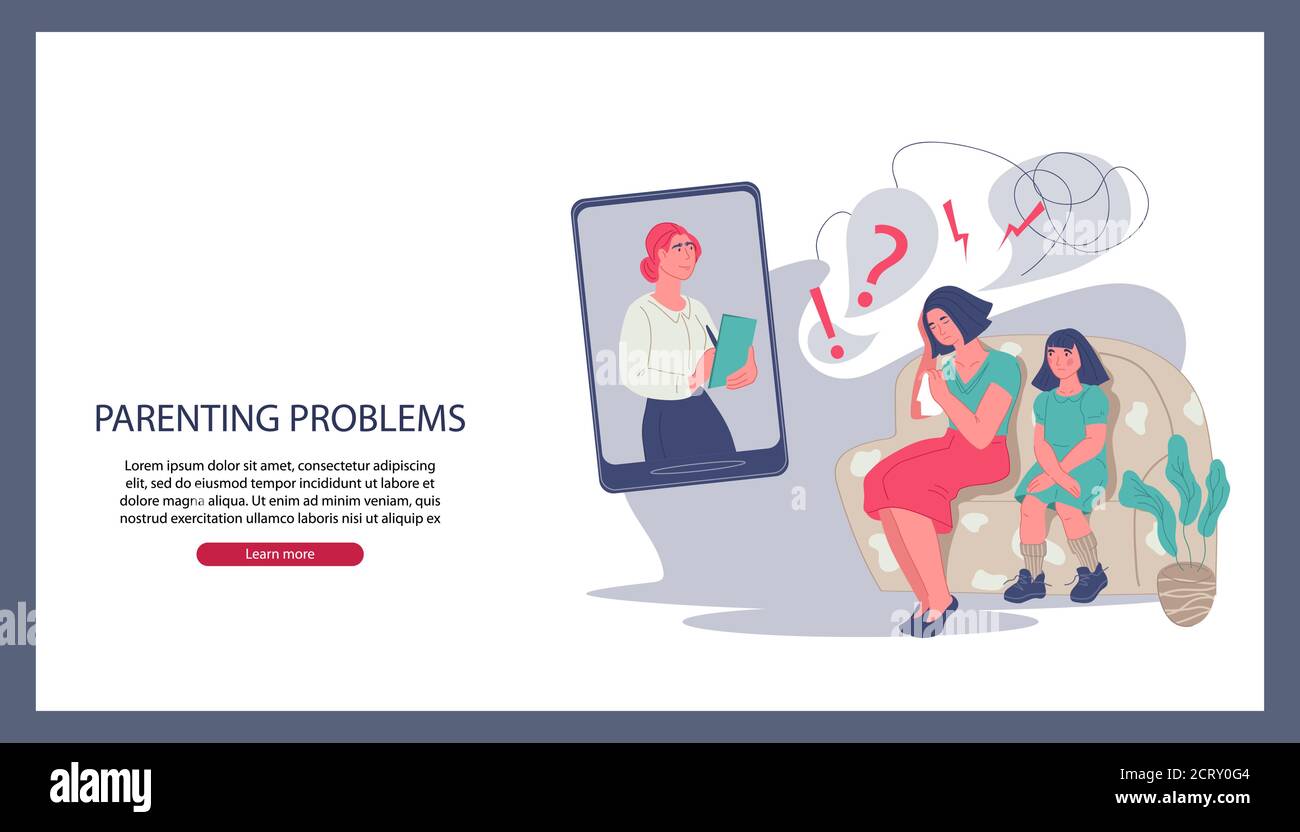 Children psychologist online session with child flat vector