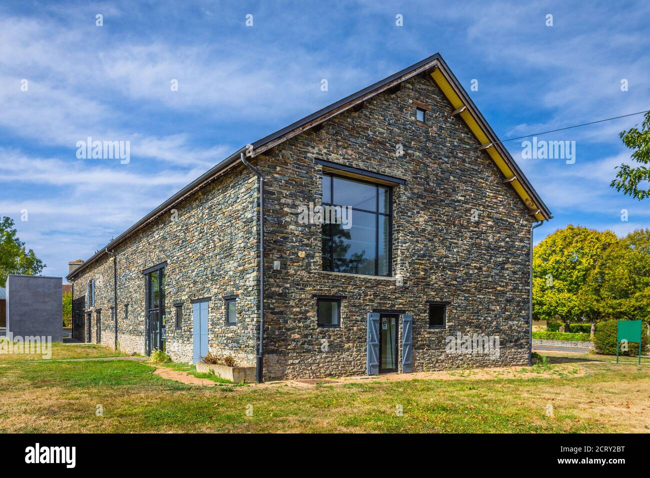 Exterior of the Espace Monet Rollinat exhibition centre in Fresselines, Indre (36), France. Stock Photo