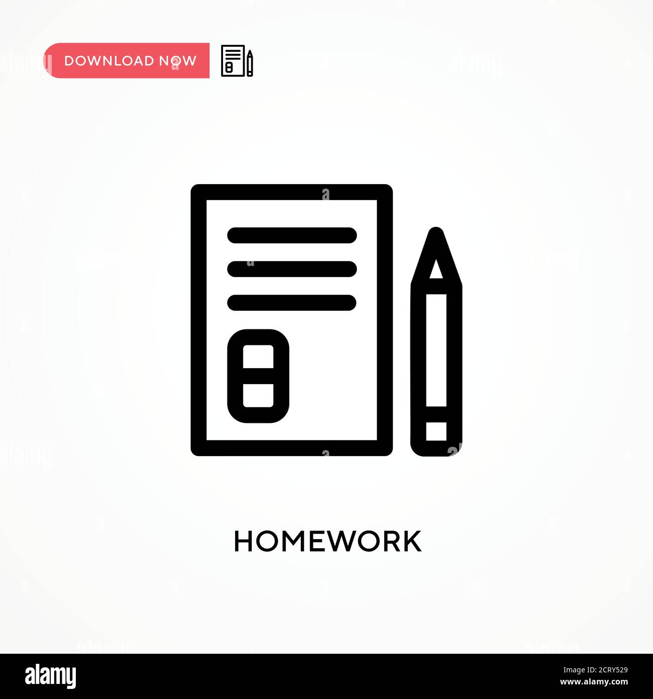 Homework Simple vector icon. Modern, simple flat vector illustration for web site or mobile app Stock Vector