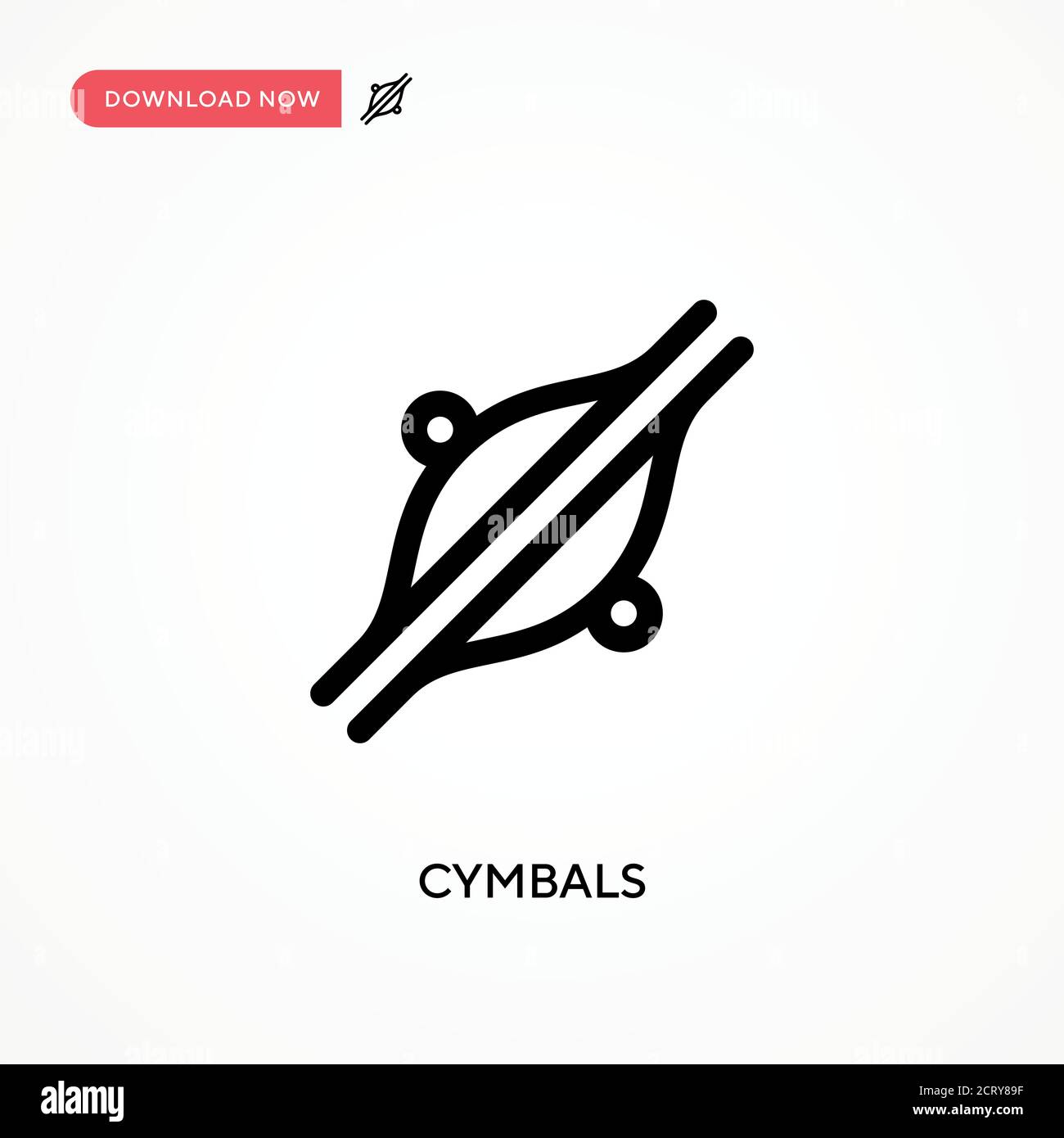 Cymbals Simple vector icon. Modern, simple flat vector illustration for web site or mobile app Stock Vector