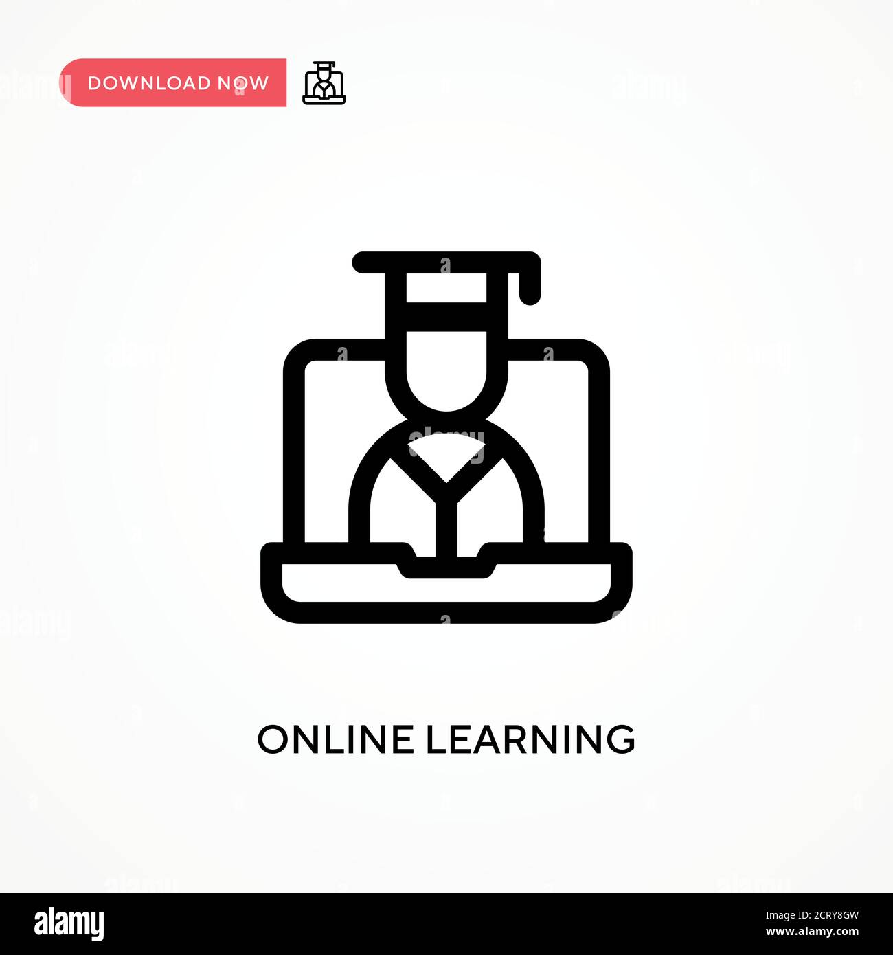 Online learning Simple vector icon. Modern, simple flat vector ...