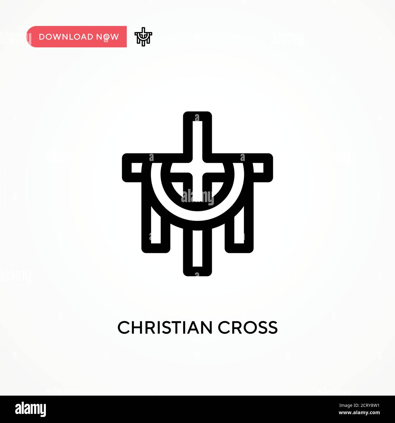 Christian cross Simple vector icon. Modern, simple flat vector illustration for web site or mobile app Stock Vector