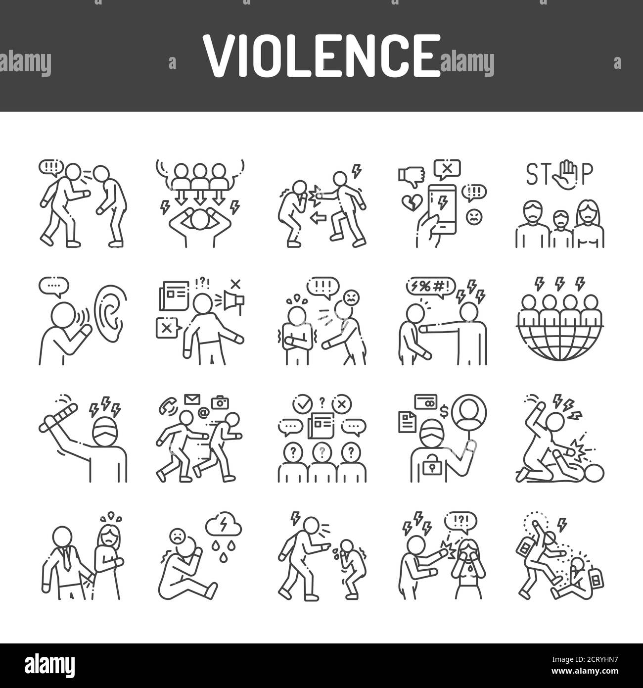 Abuse, bully, cyber bullying, social crime, threat icon - Download on
