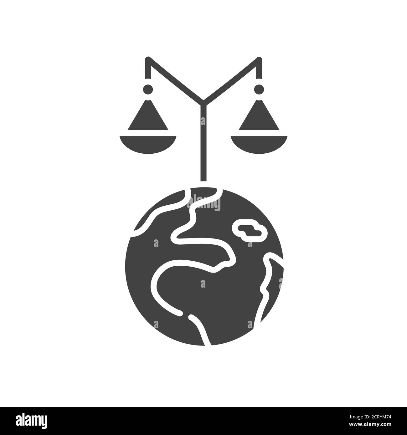 Equality black glyph icon. Eco friendly. Environment care. Sign for web page, app. UI UX GUI design element Stock Vector