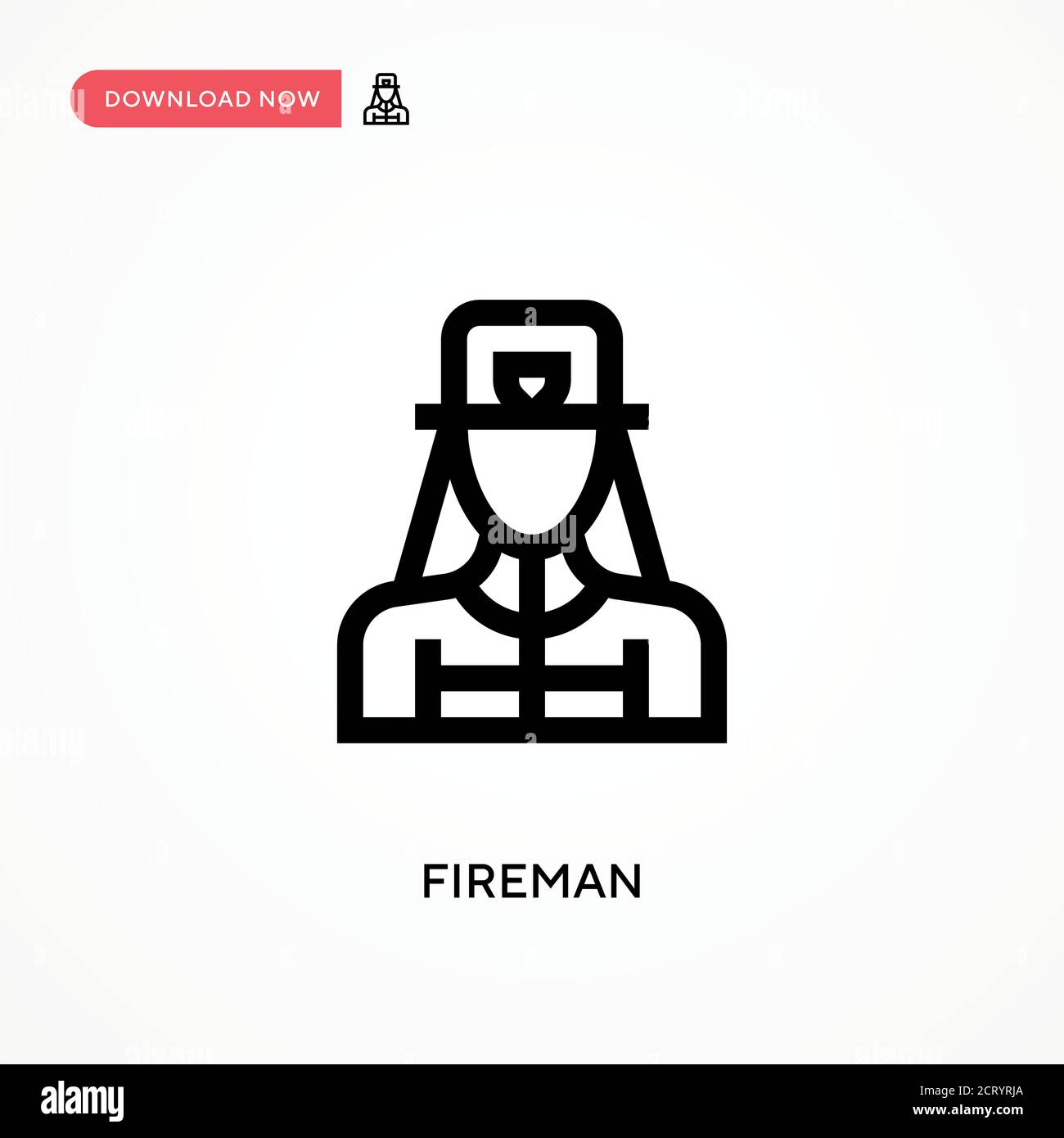 Fireman Simple vector icon. Modern, simple flat vector illustration for web site or mobile app Stock Vector