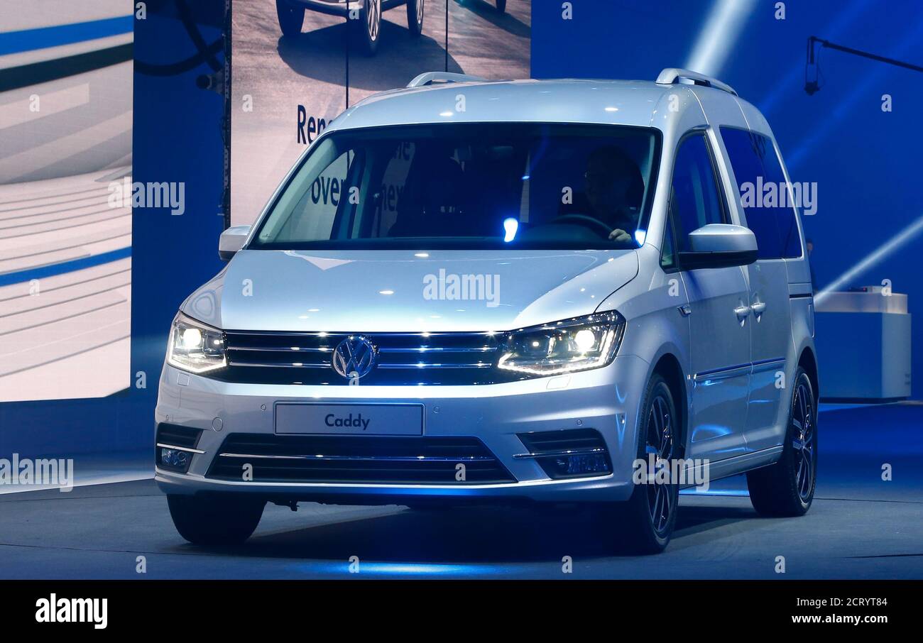 The new VW Caddy is pictured during a Volkswagen Group event ahead of the  85th International Motor Show in Geneva, March 2, 2015. REUTERS/Arnd  Wiegmann (SWITZERLAND - Tags: TRANSPORT BUSINESS Stock Photo - Alamy