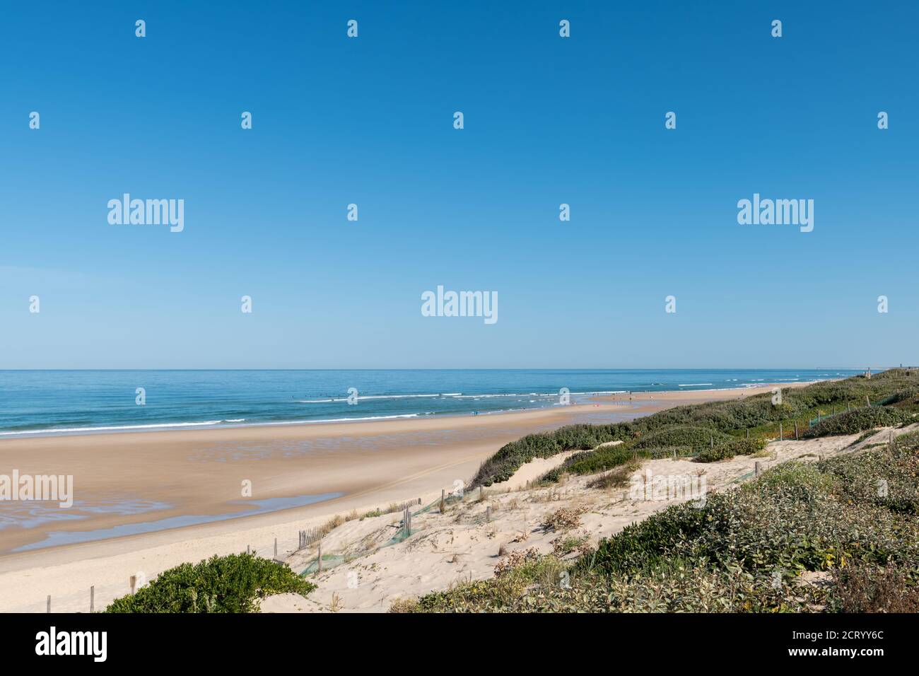 The beach of Biscarrosse in the department of Landes, France Stock Photo