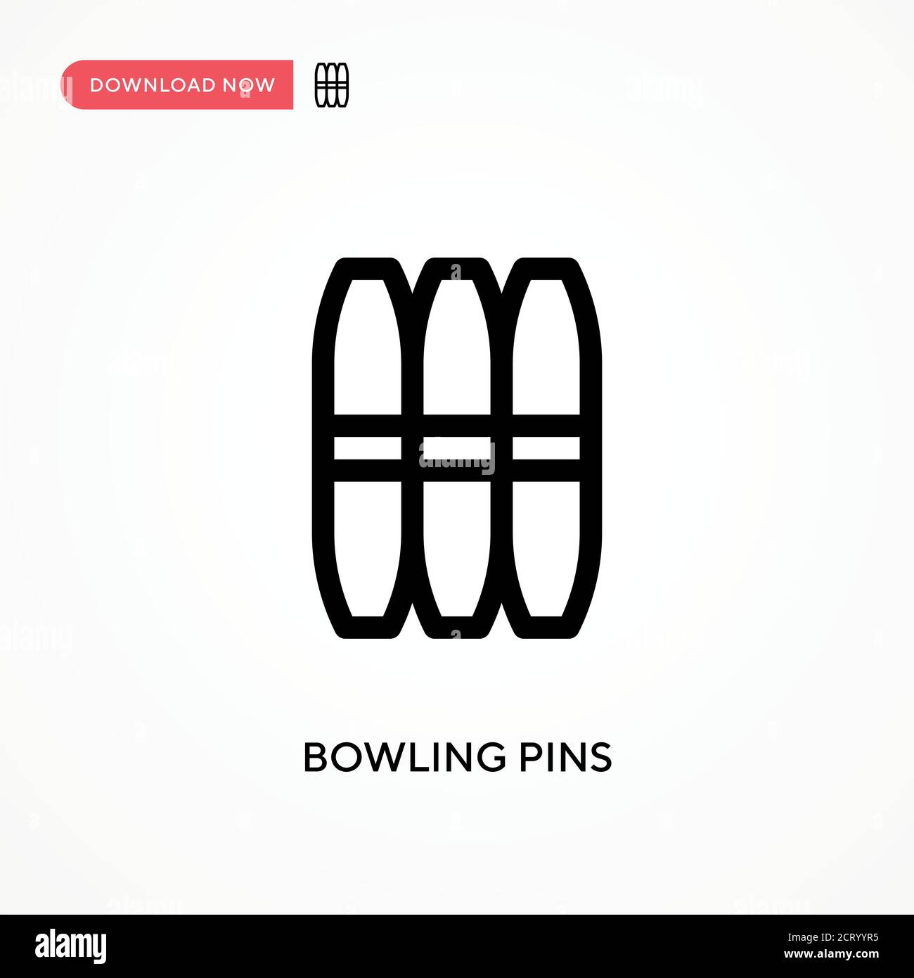 Bowling pins Simple vector icon. Modern, simple flat vector illustration for web site or mobile app Stock Vector