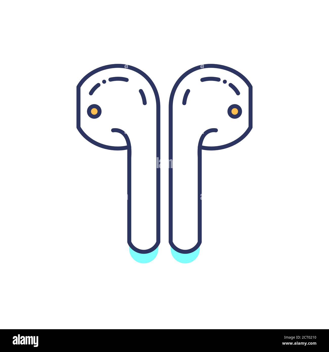 Airpods color line icon. Wireless headphones. Pictogram for web page,  mobile app, promo Stock Vector Image & Art - Alamy
