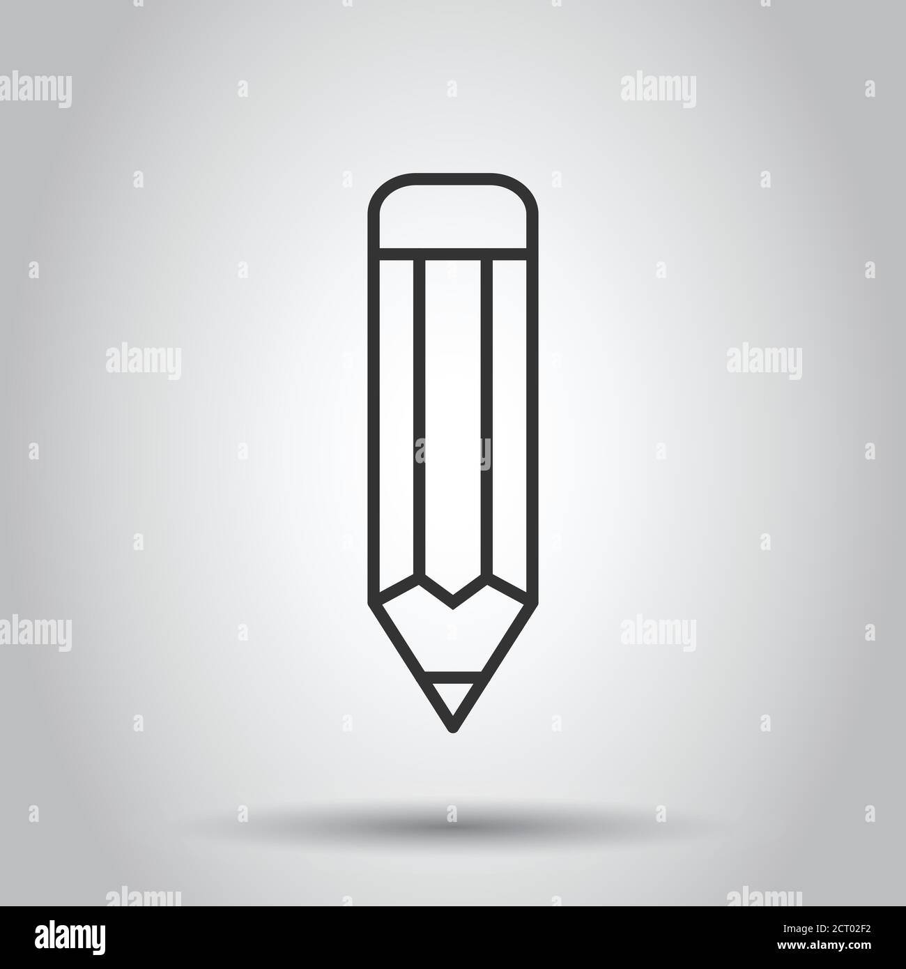 Pencil icon in flat style. Pen vector illustration on white isolated ...
