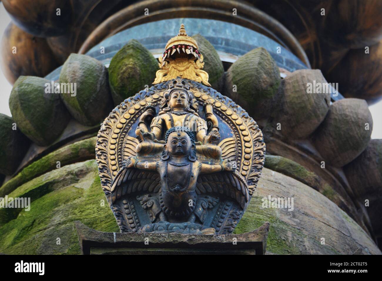 Bishnu sculpture at Patan, Nepal Stock Photo
