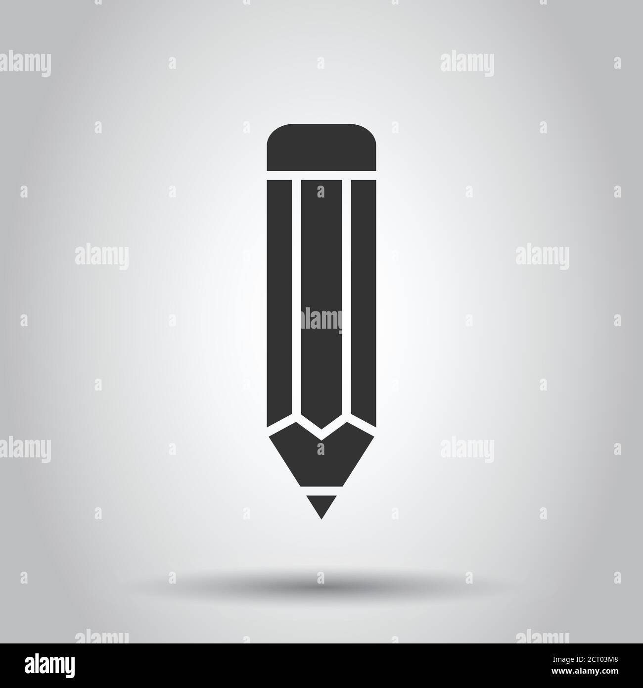 Pencil icon in flat style. Pen vector illustration on white isolated ...