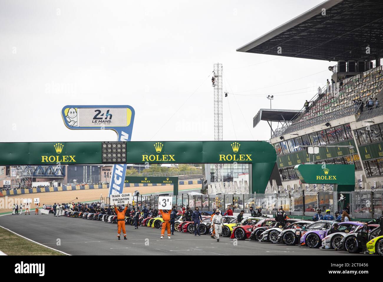 starting grid, grille de depart, during the 2020 24 Hours of Le Mans, 7th round of the 2019-20 FIA World Endurance Championship on the Circuit des 24 Stock Photo