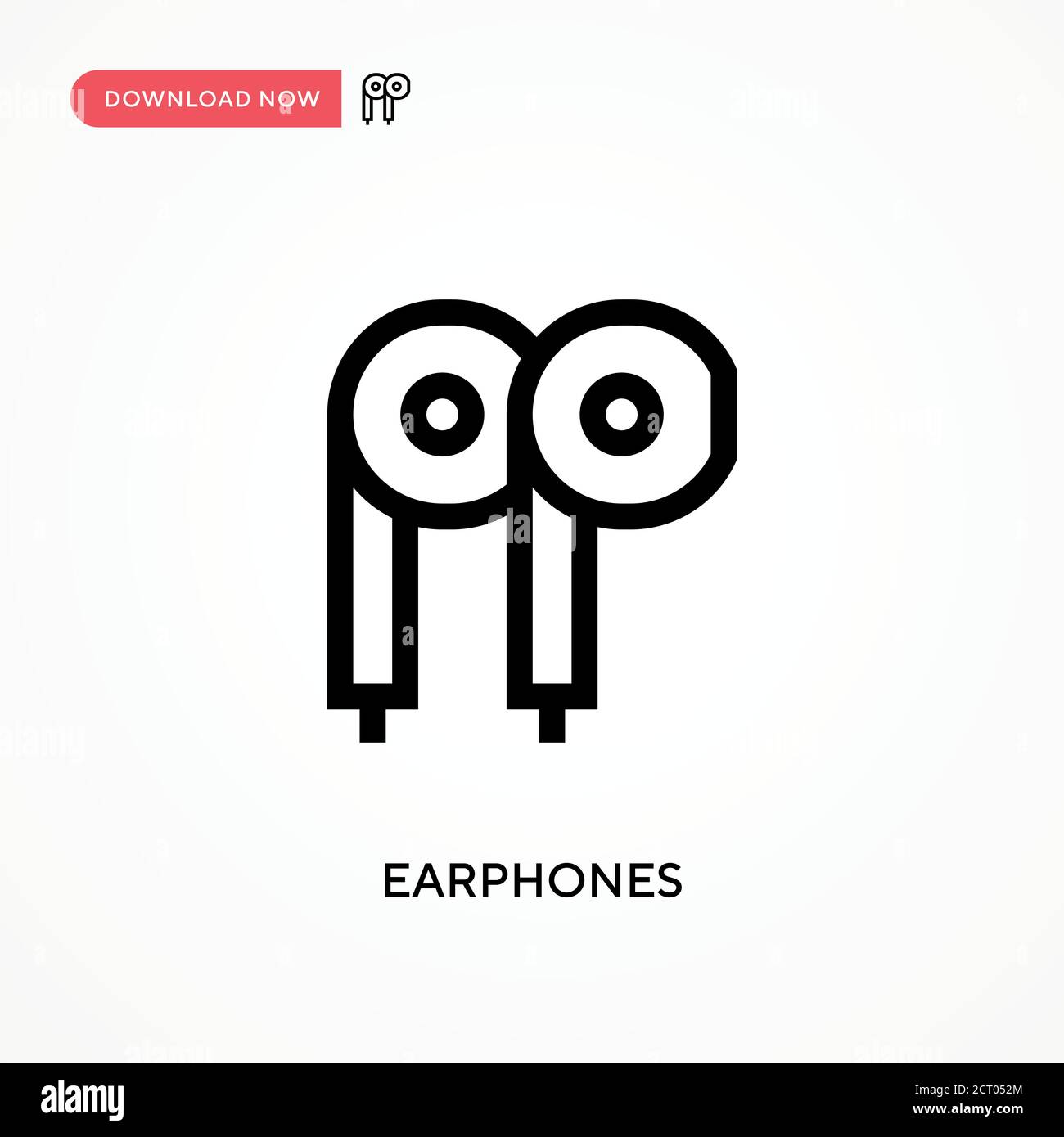 Earphones Simple vector icon. Modern, simple flat vector illustration for web site or mobile app Stock Vector