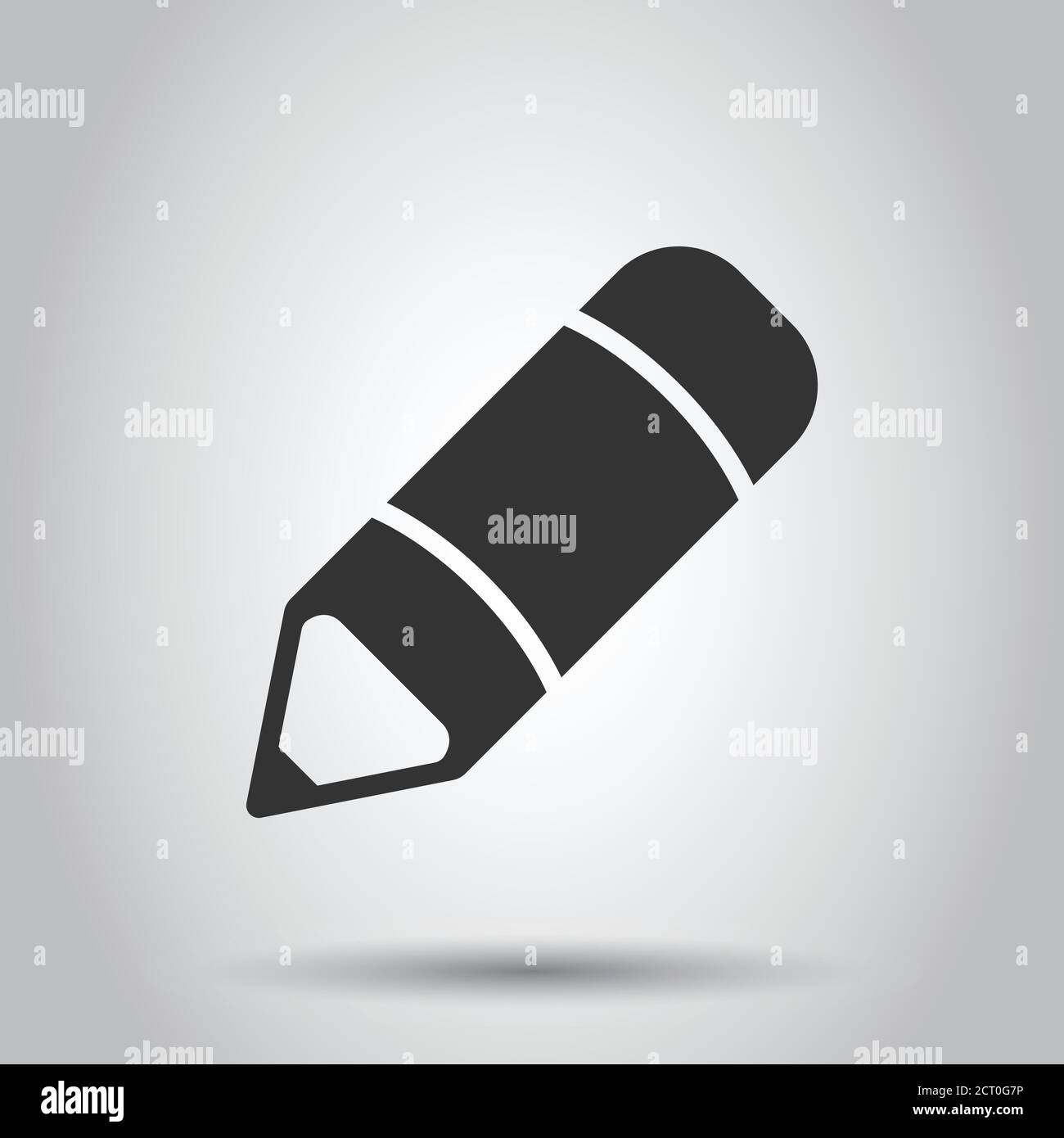 Pencil icon in flat style. Pen vector illustration on white isolated ...