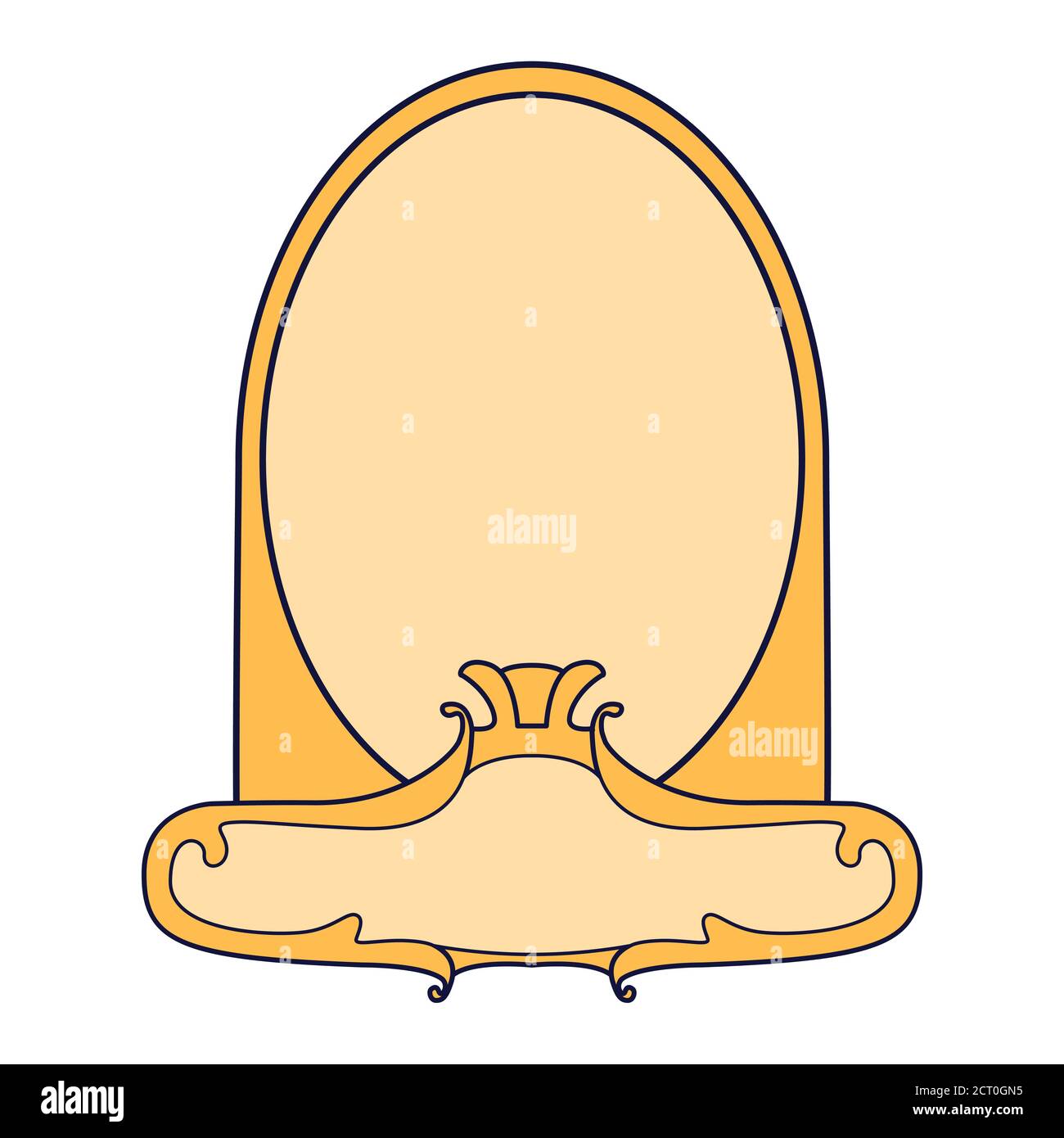 Art nouveau frame. Decorative border ornate. Vector flat illustration