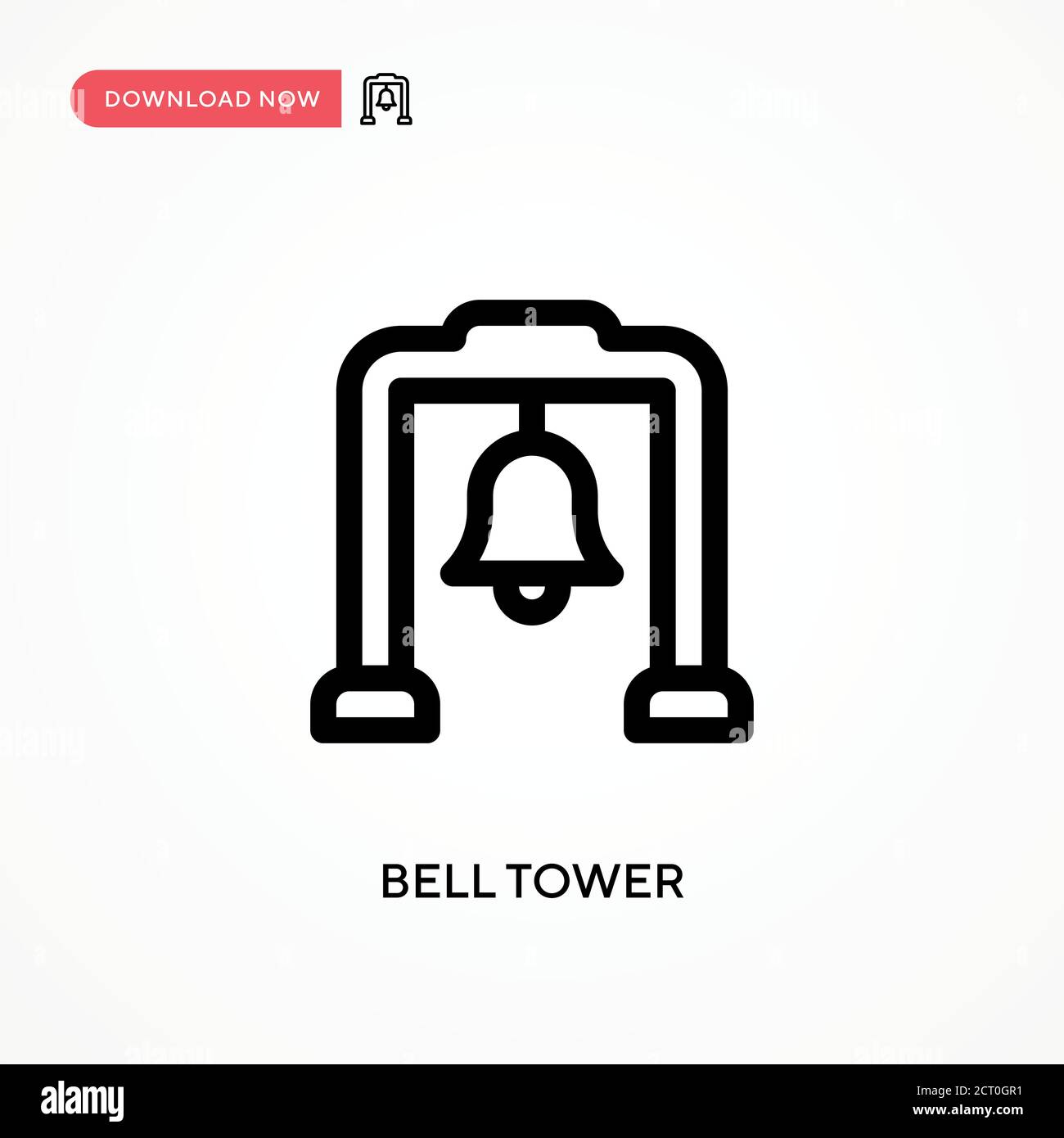 Bell tower Simple vector icon. Modern, simple flat vector illustration for web site or mobile app Stock Vector