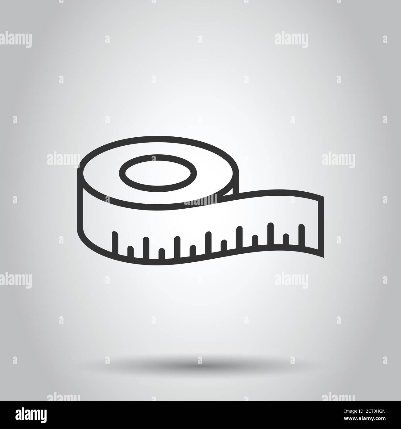Measure tape icon in flat style. Ruler sign vector illustration on ...