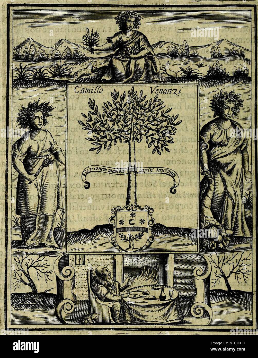 . Teatro d'imprese . a Cefis furono dipinti alcuni Lauri tagliati conmotto His cadent fvlmina e ae s i s,aIludendo al nome, & al cognome di jirefy lib.ulei coLatiri, e parole, lignificando forfè, che fi come il Lauro difende ilParte Seconda. D 3 luo- 5 4 Teatro dimprefe y 3 luogo ouc egli dimora da folgori,e lui ragliato rimane il luogo à folgoriefponVojcofìquefta Signora eraficurjjffimo fèudo à quelli, chegodeuanodelia Tua protettione > oueroperche ella era come Lauro tagliato, fi vollefignificare,che non era ficuro da folgori dcfìioi fguardi,chile dimorauavicino. Vno ad alcune foglie dAll Stock Photo