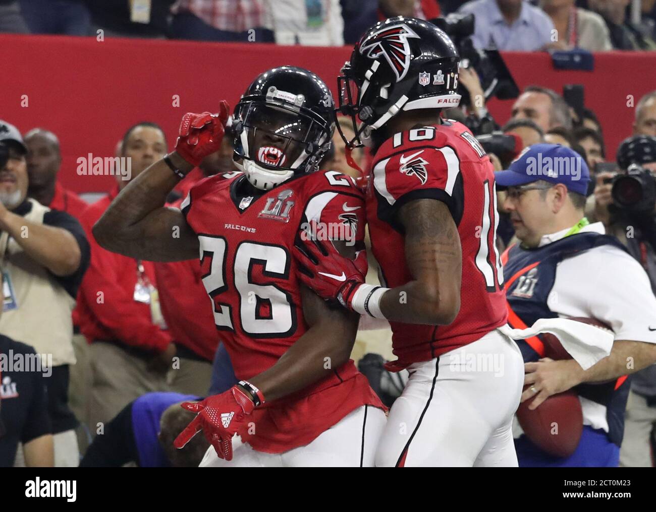 Shipwreck mosaic Archaeologist Atlanta Falcons' Tevin Coleman (L) celebrates with teammate Justin Hardy  after scoring agains the New England Patriots during the third quarter of Super  Bowl LI in Houston, Texas, U.S., February 5, 2017.