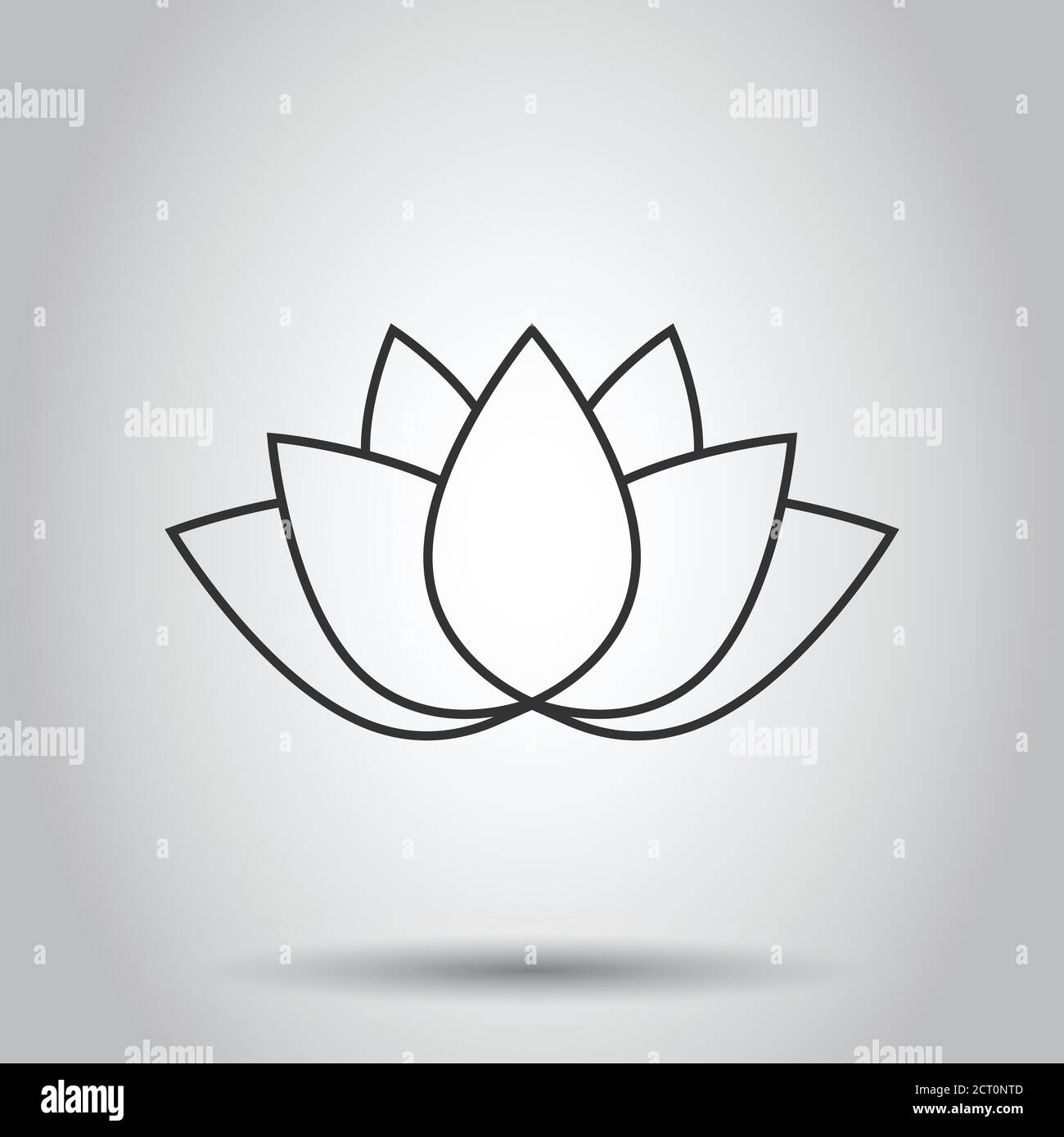 Lotus icon in flat style. Flower leaf vector illustration on white ...