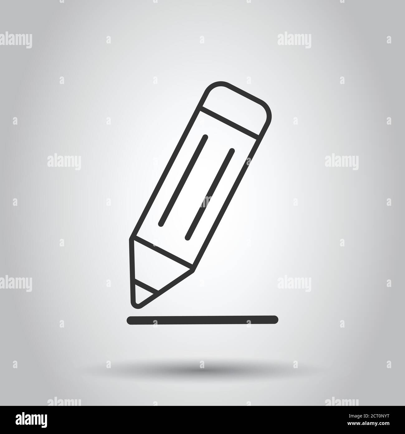 Pencil icon in flat style. Pen vector illustration on white isolated ...