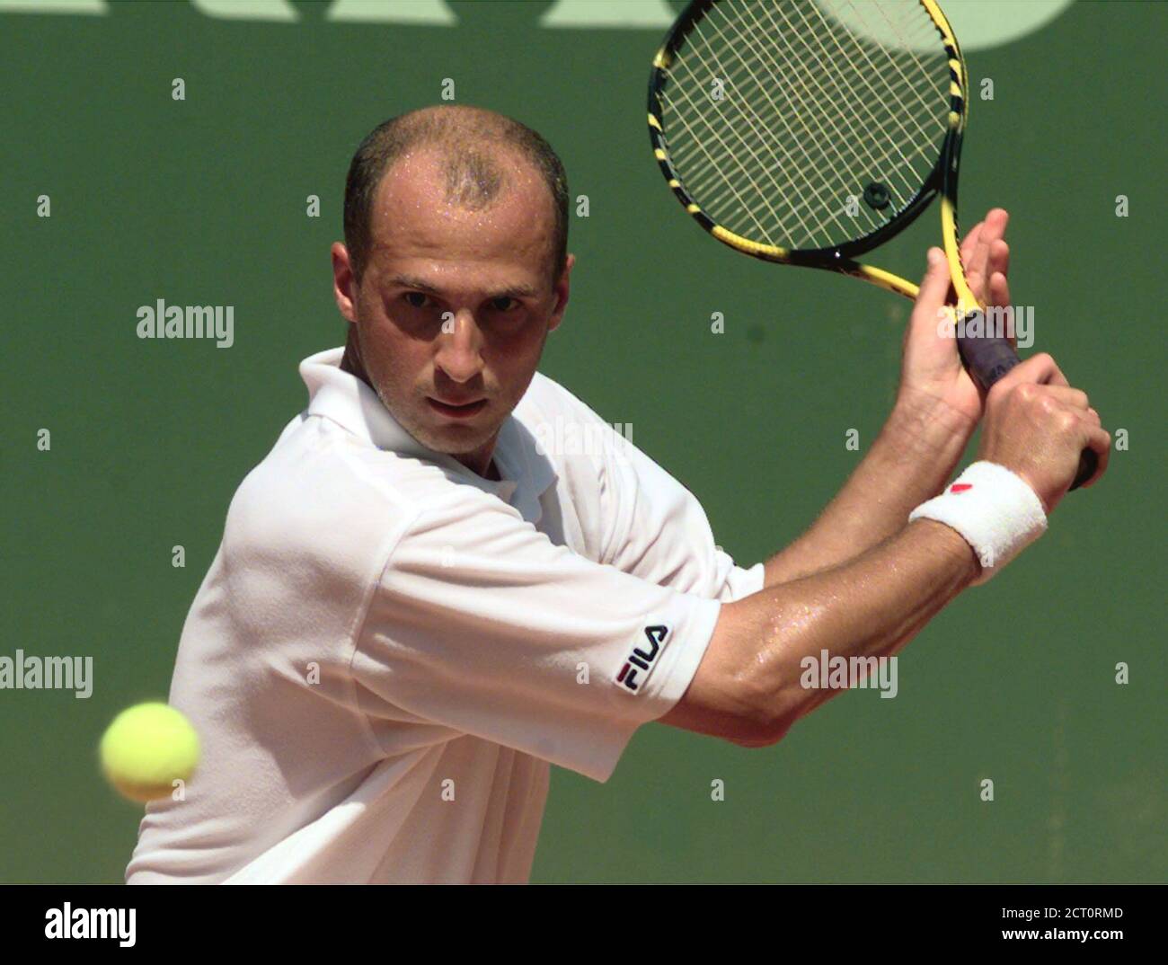 Ukrainian Andrei Medvedev returns a ball to Spain's Felix Mantilla at the  Estoril Open April 7. Medvedev lost the match 3-6 2-6. LO/AA Stock Photo -  Alamy