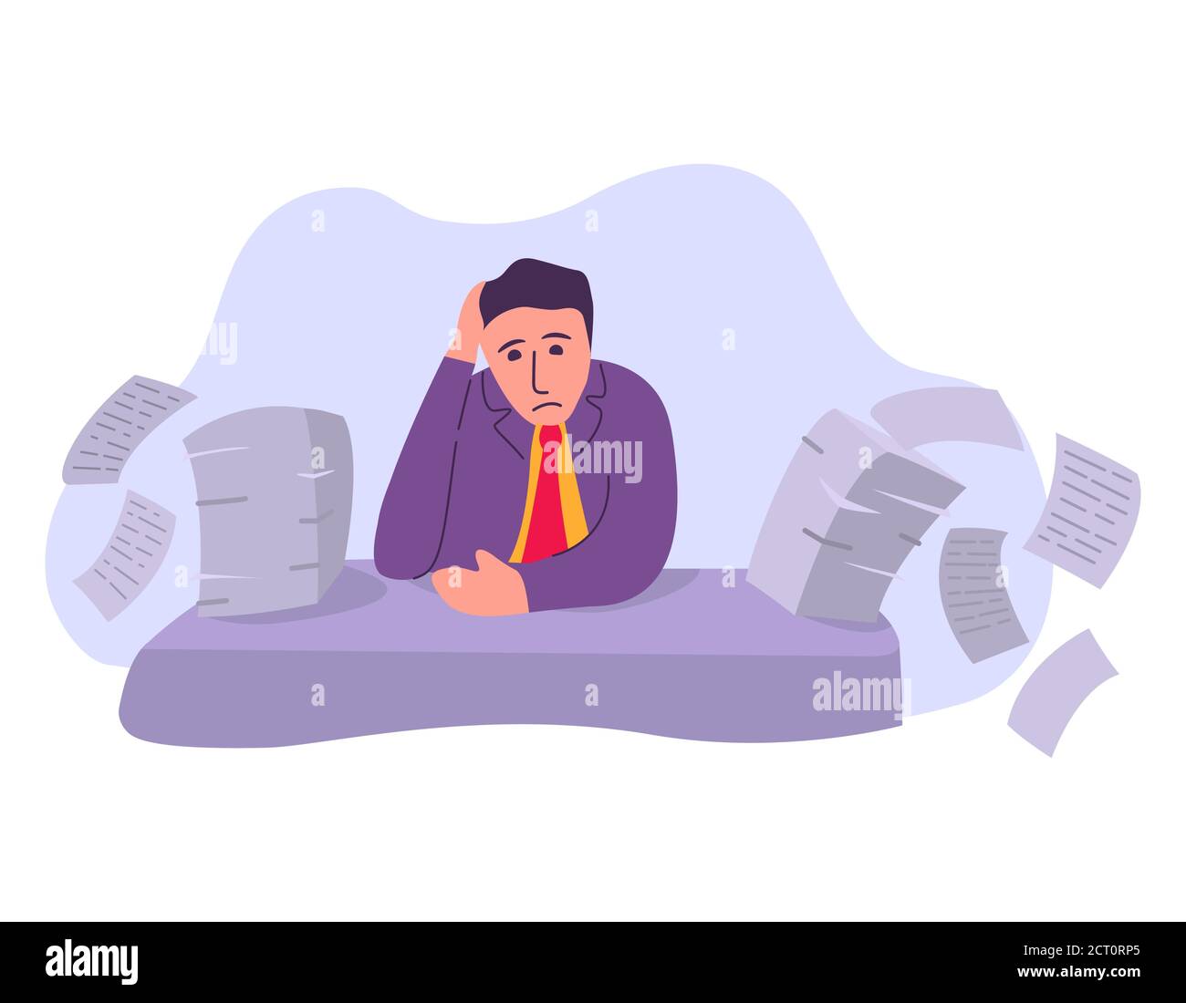 Stressed man sitting head Stock Vector Images - Alamy