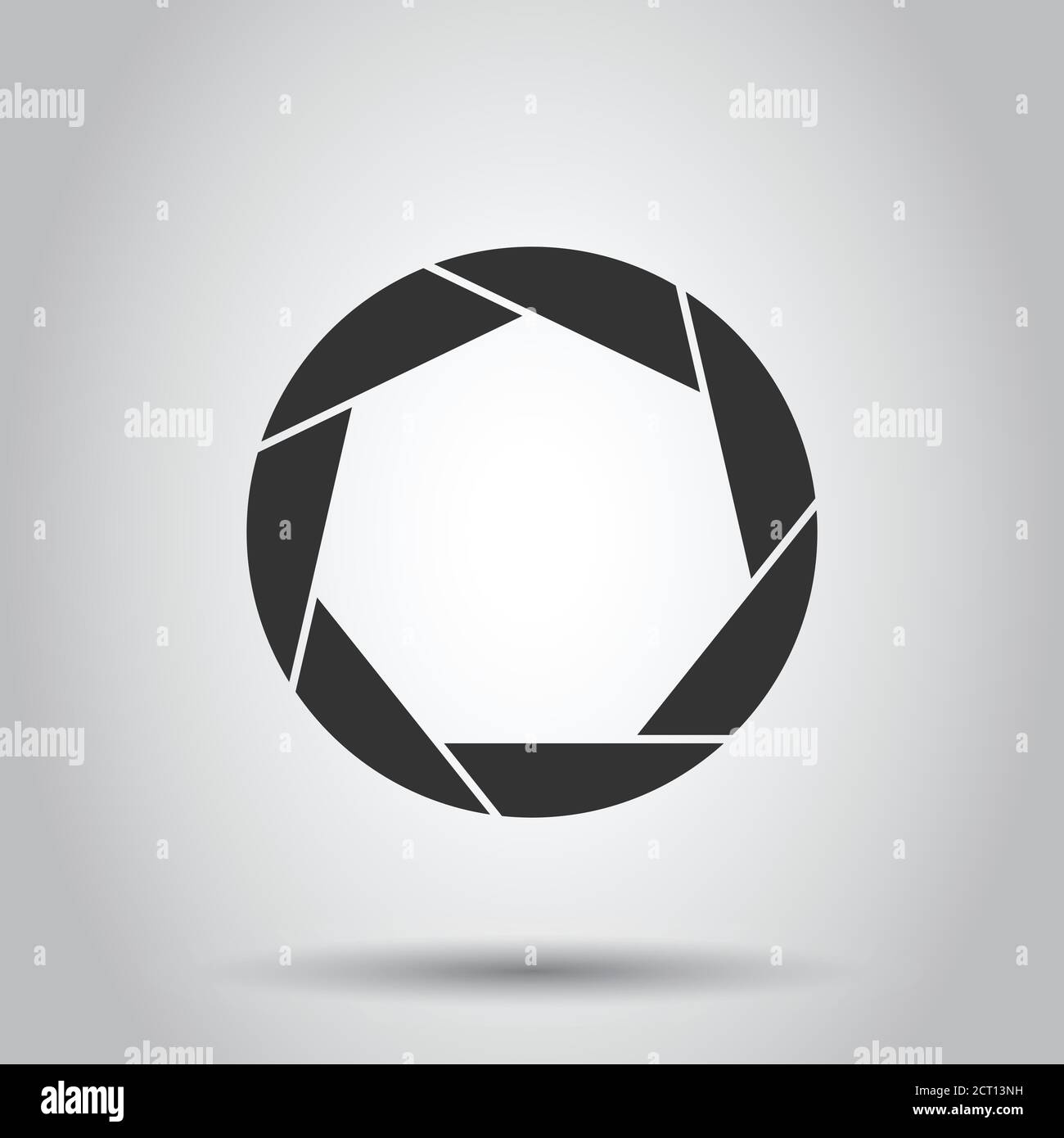 Camera diaphragm icon in flat style. Lens sign vector illustration on ...