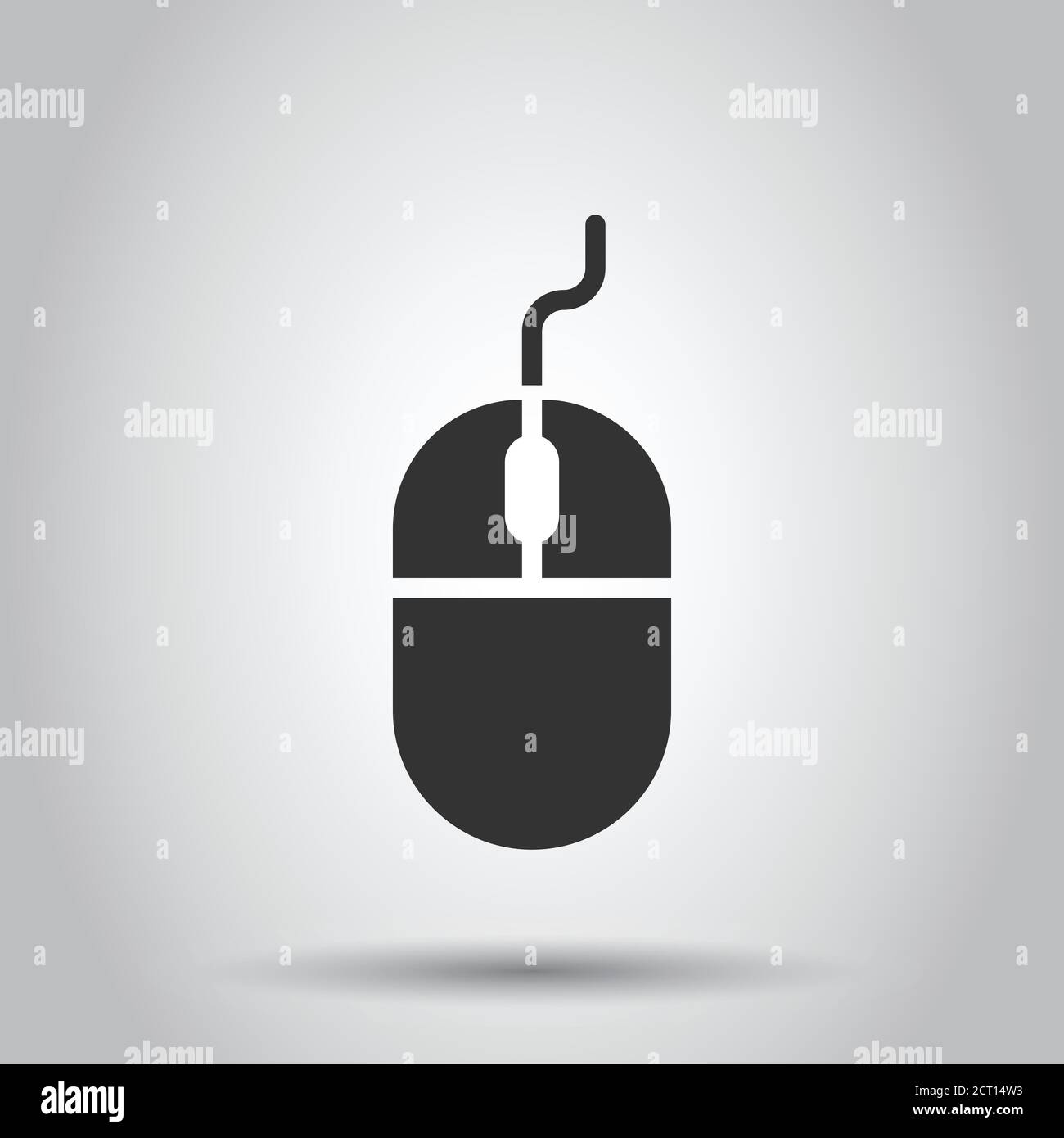 Computer mouse icon in flat style. Cursor vector illustration on white ...