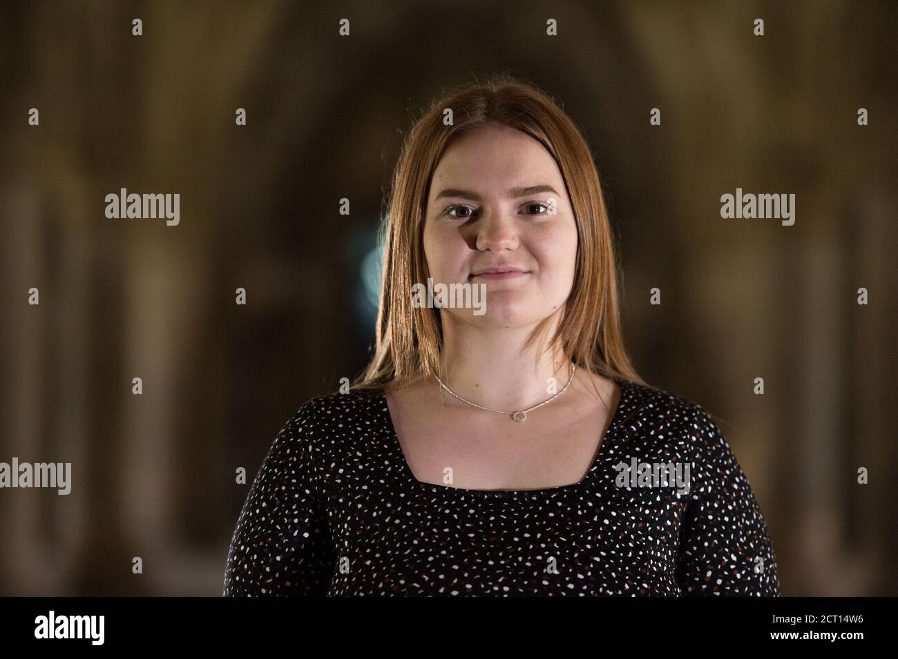Glasgow, Scotland, UK. 20 September 2020. Pictured: Emma Margaret Currie, 2020/21 President of University of Glasgow Conservative and Unionist Association, originally formed in 1836 as the Robert Peel Club, which today is the oldest Conservative and Unionist Association in the United Kingdom. Credit: Colin Fisher/Alamy Live News. Stock Photo
