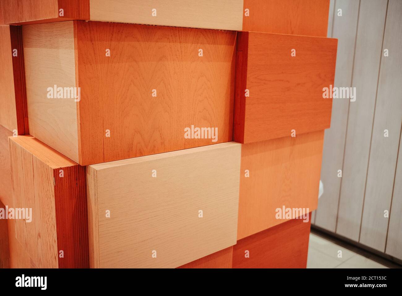 Closeup of uneven orange bricks Stock Photo