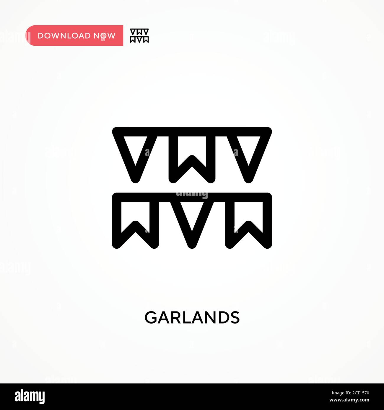 Garlands Simple vector icon. Modern, simple flat vector illustration for web site or mobile app Stock Vector