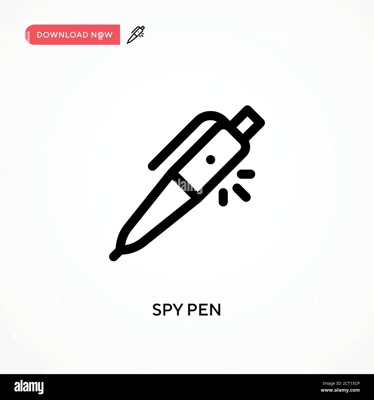 Spy pen Simple vector icon. Modern, simple flat vector illustration for web site or mobile app Stock Vector