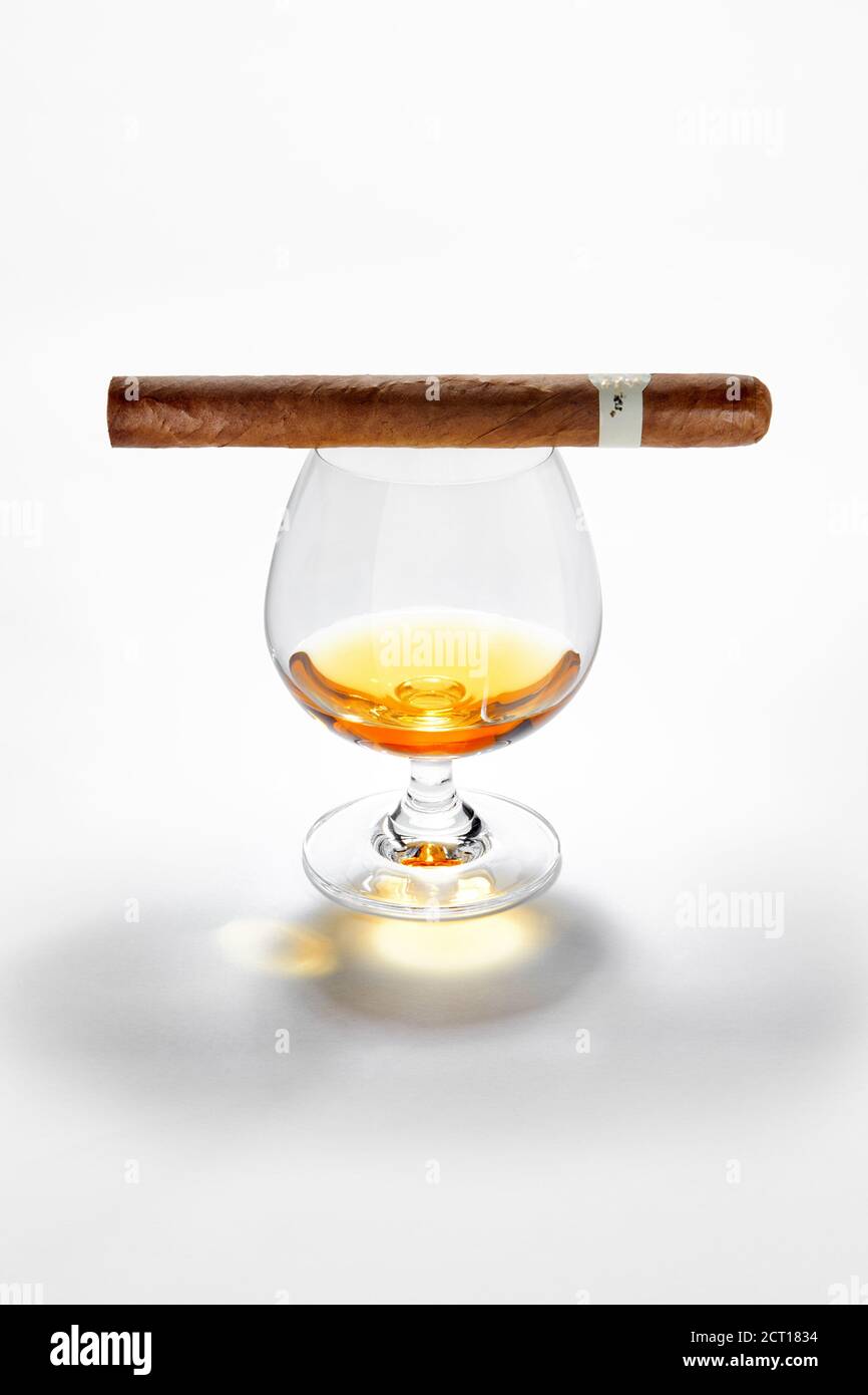 cigar and cognac Stock Photo