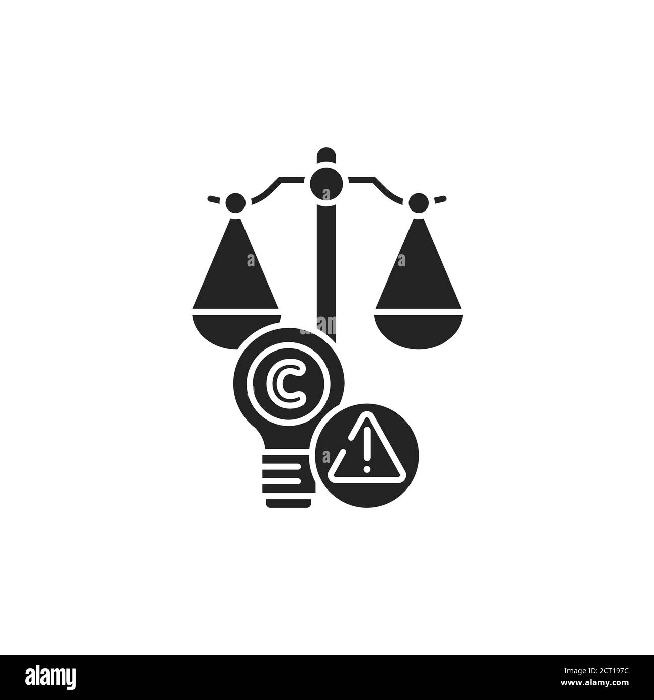 Arbitration court glyph black icon. Intellectual property infringement concept. Copyright law element. Sign for web page, mobile app, button, logo. Stock Vector