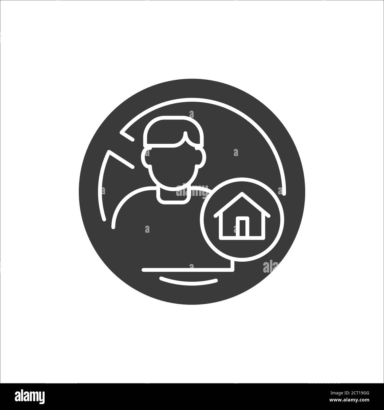 Homeless black glyph icon. Social problem concept. Sign for web page, mobile app, banner, social media. Stock Vector