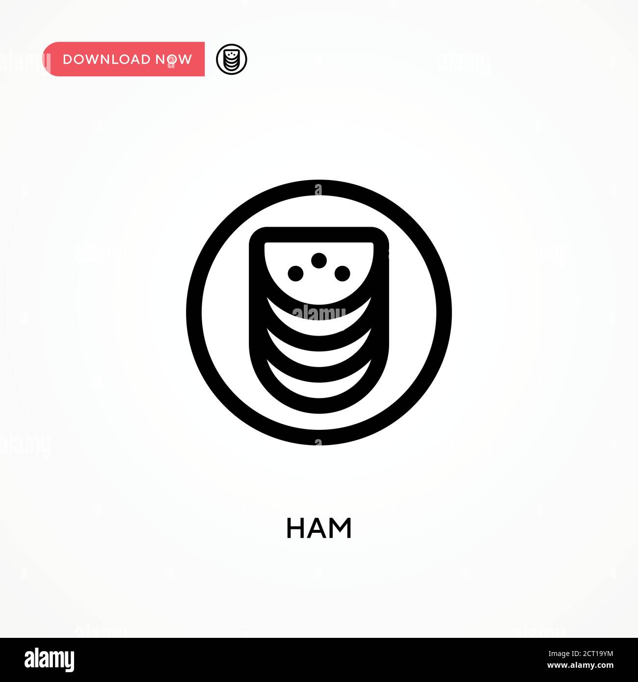 Ham Simple vector icon. Modern, simple flat vector illustration for web site or mobile app Stock Vector